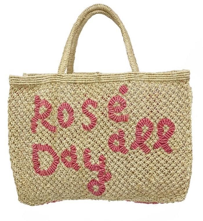 Rosé All Day Handwoven Jute Tote