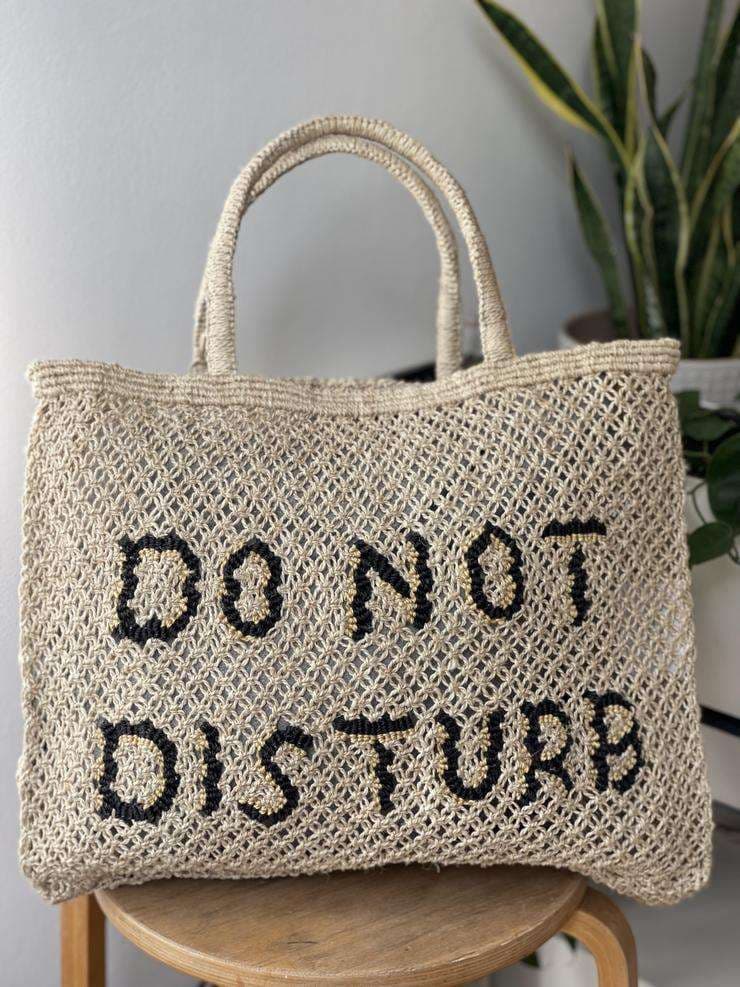 Do Not Disturb Handwoven Jute Tote