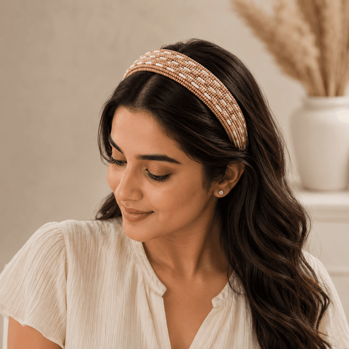 Desert Sand Beaded Headband