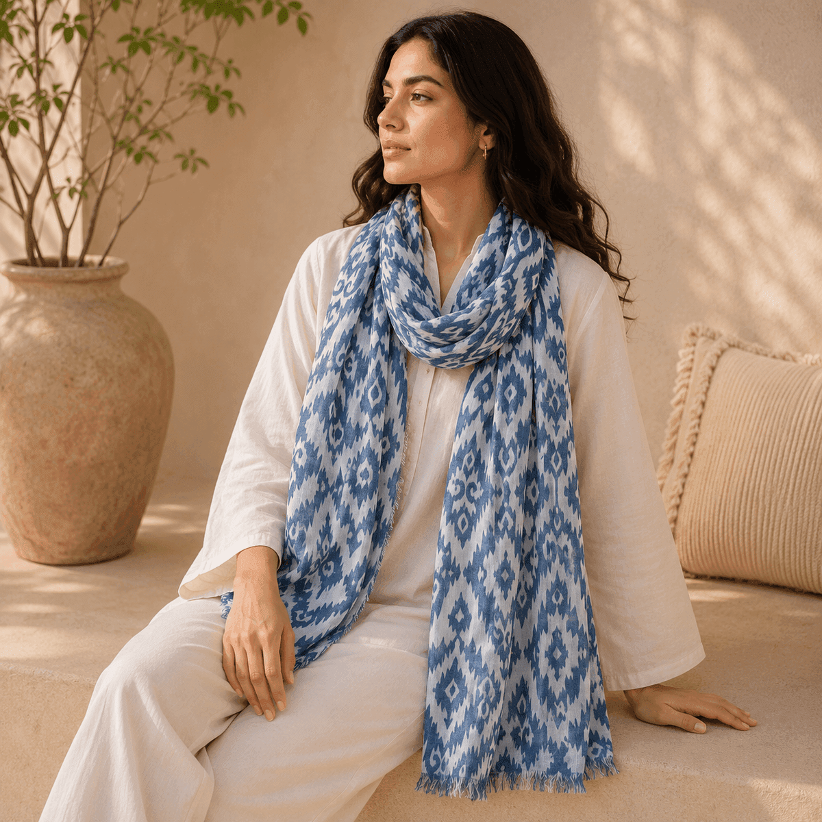 Indigo Nomad Cotton Scarf