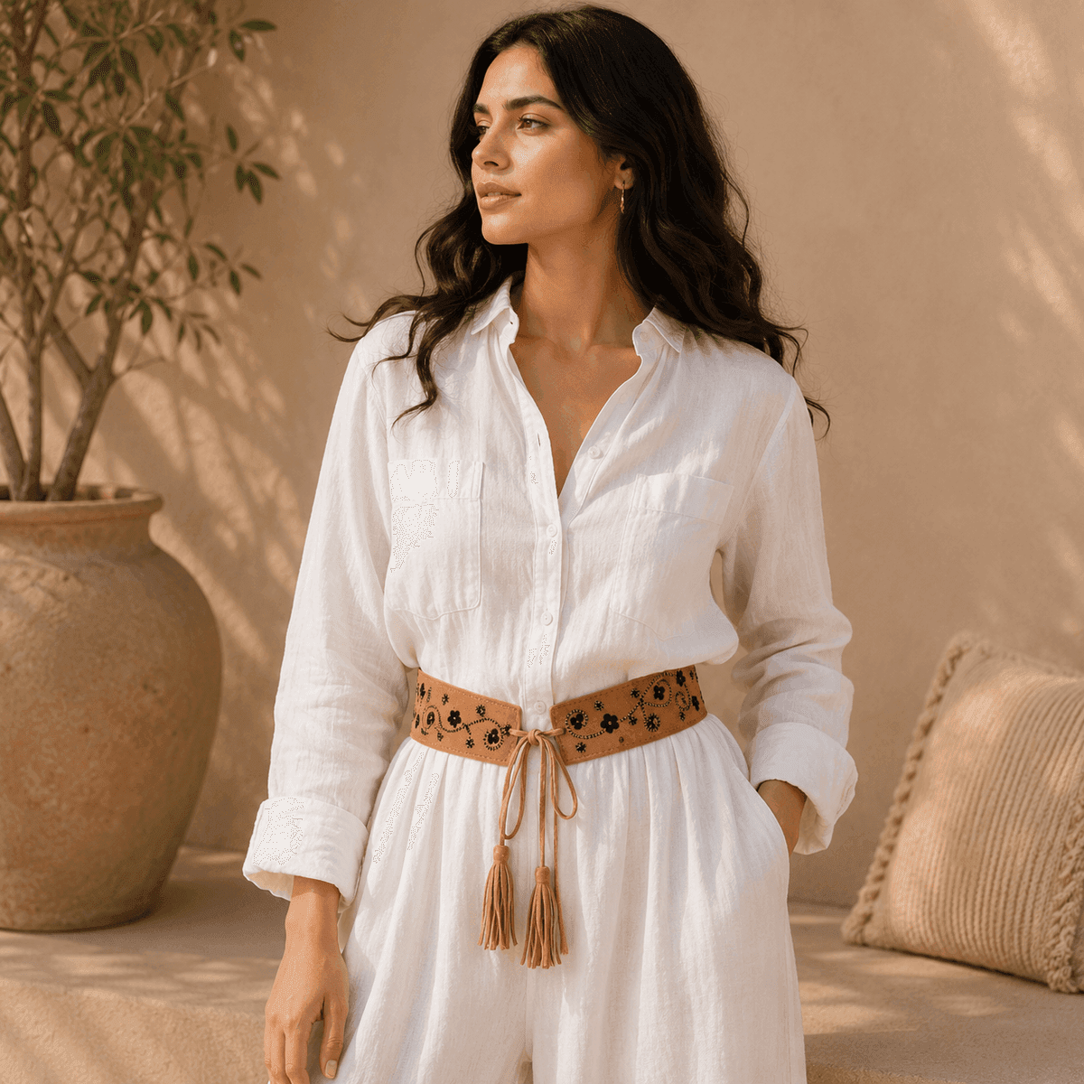 Desert Swirl Suede Belt