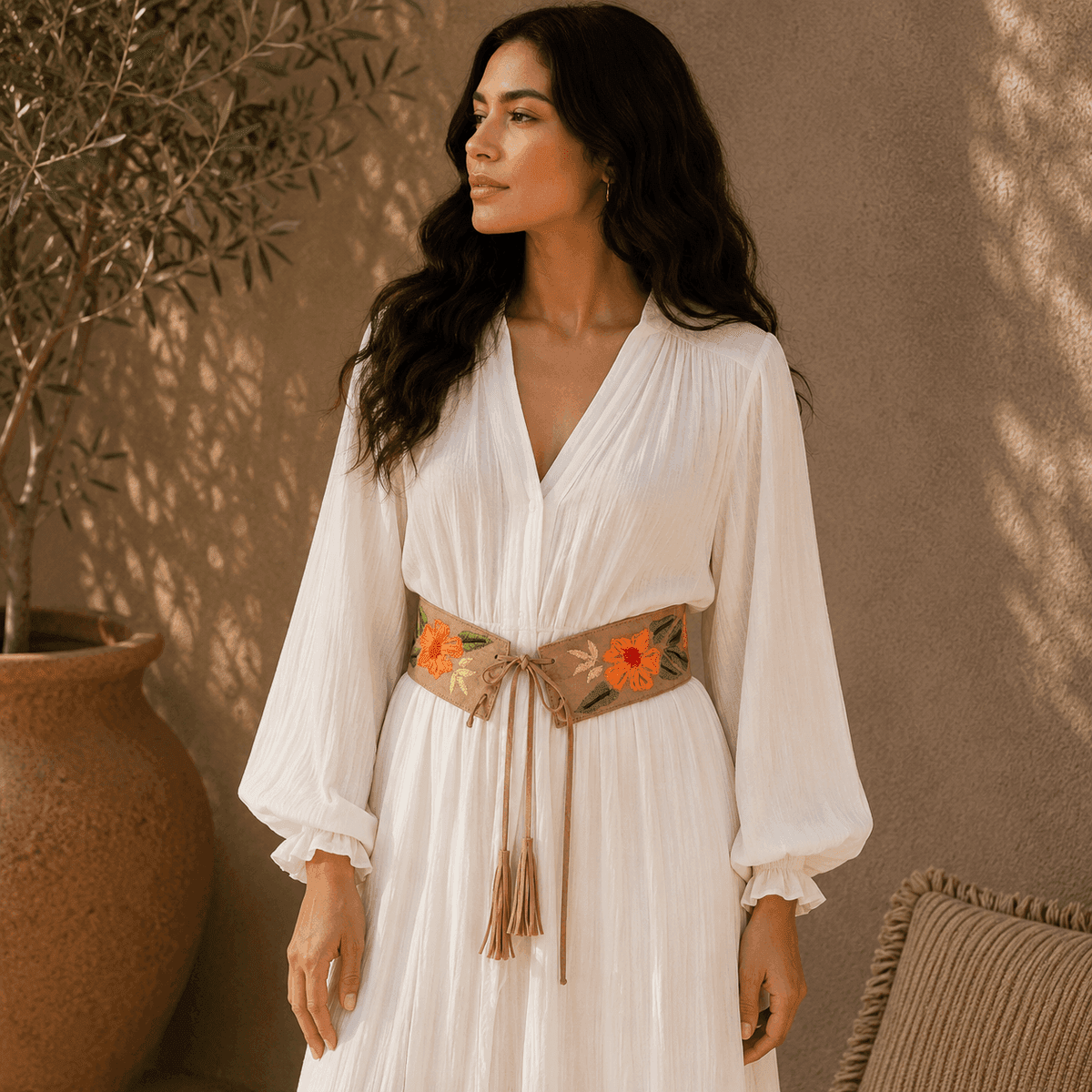 Desert Bloom Suede Belt