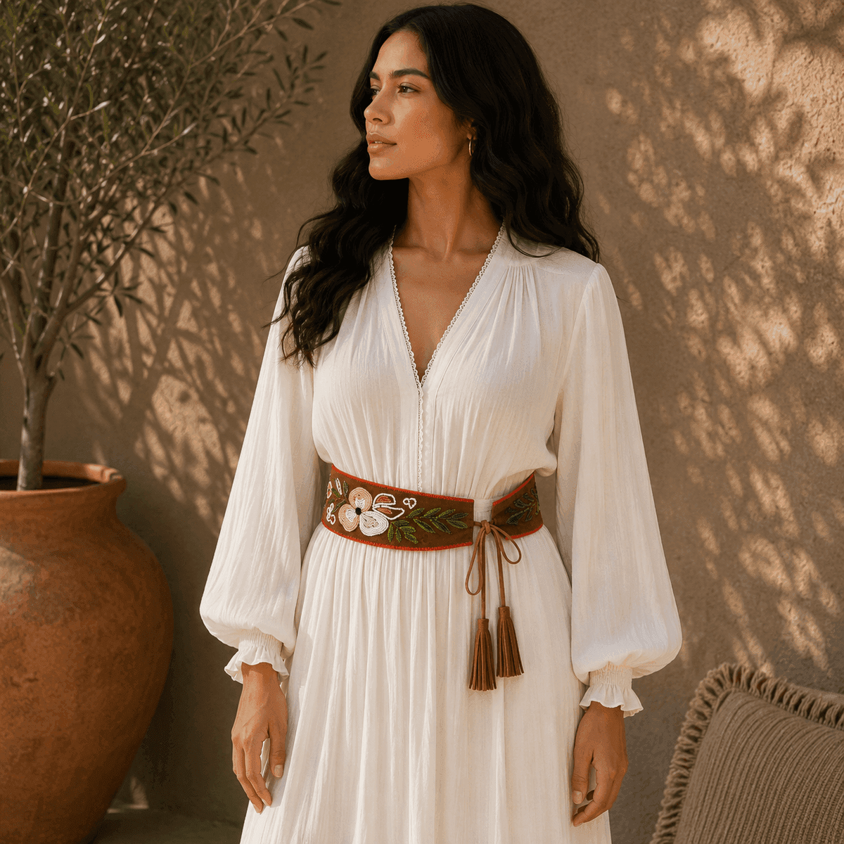 Boho Blossom Suede Belt