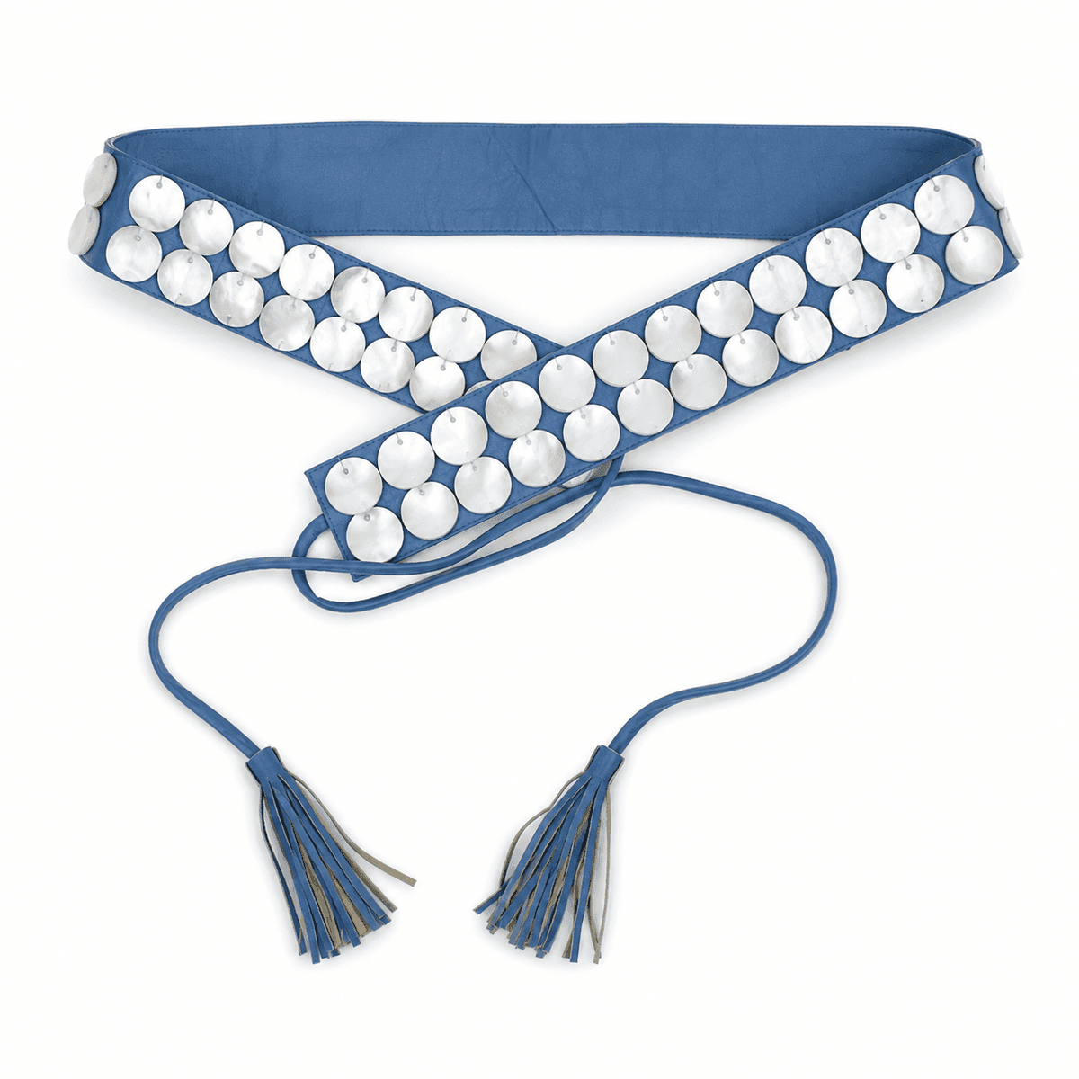 Azure Pearl Wrap Belt