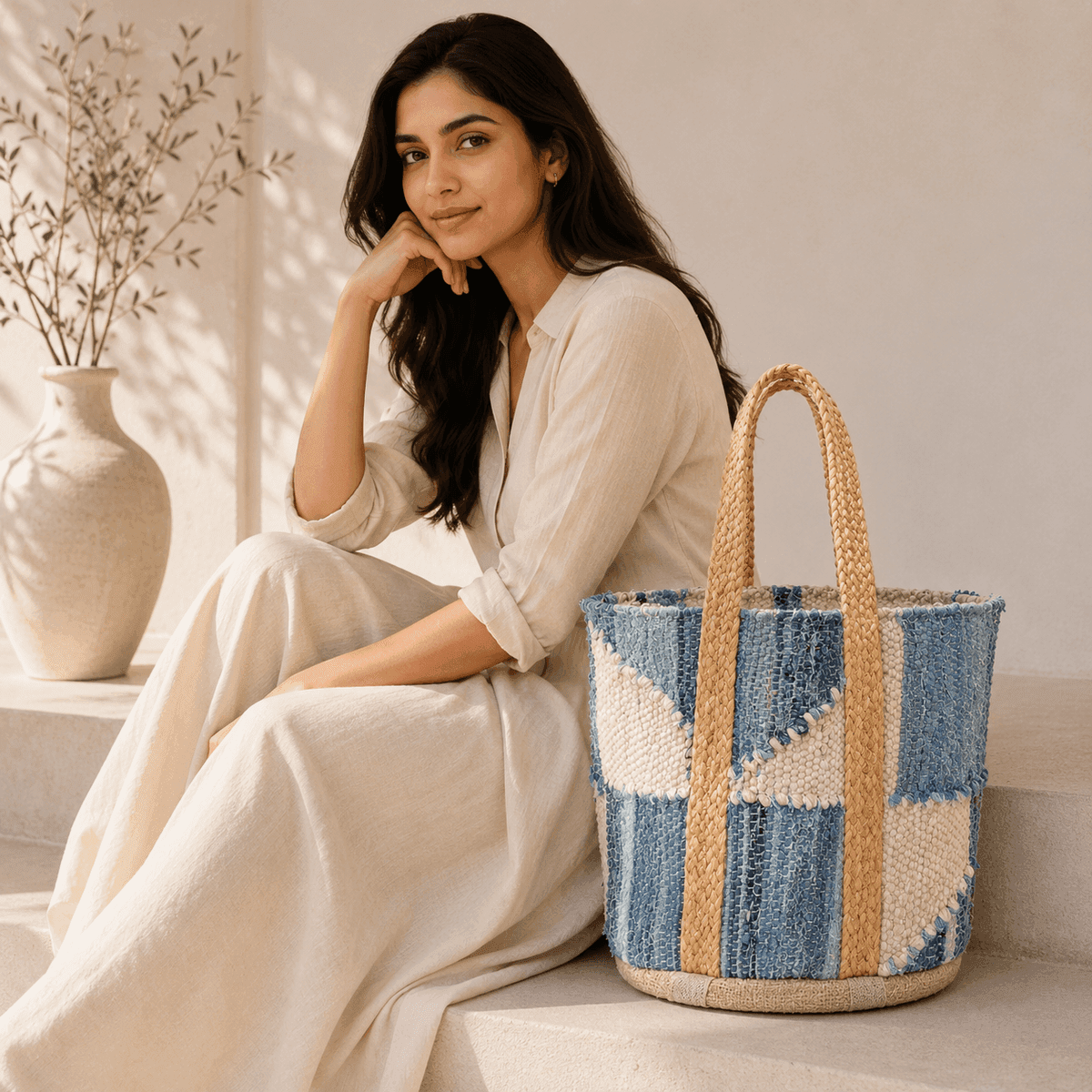 Coastal Patchwork Artisan Tote
