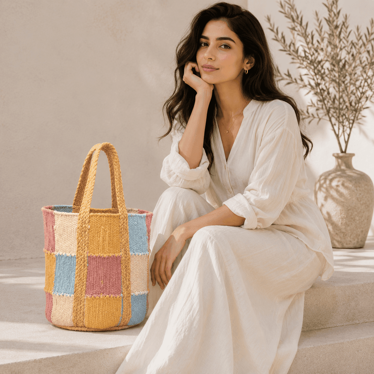 Pastel Meadow Artisan Tote