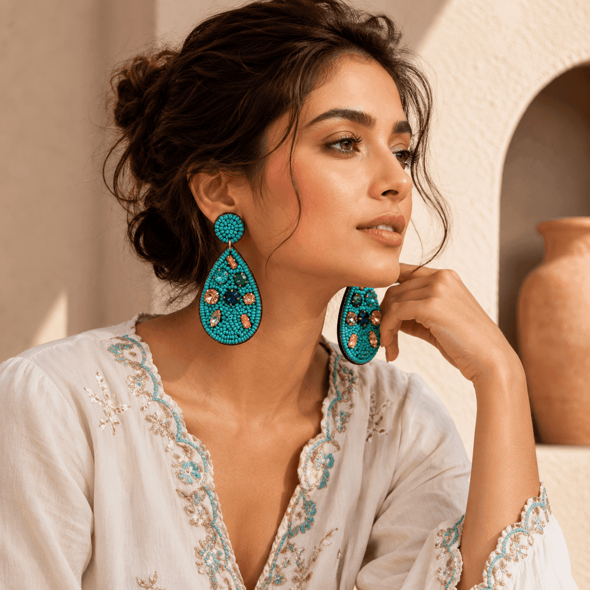 Ocean Jewel Beaded Earrings