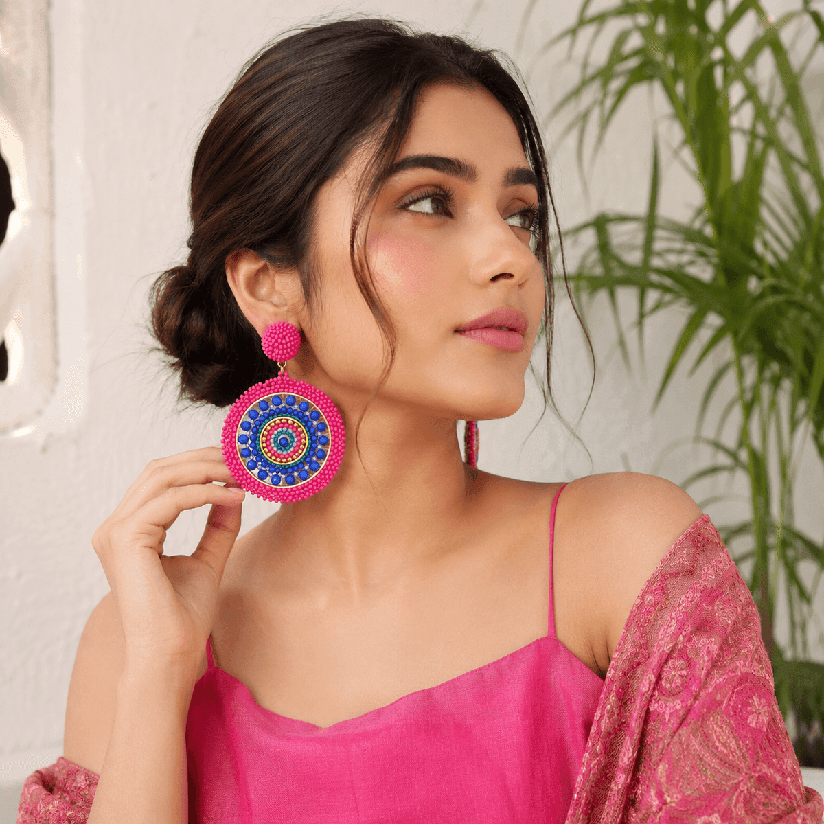 Candy Orbit Beaded Statement Earrings