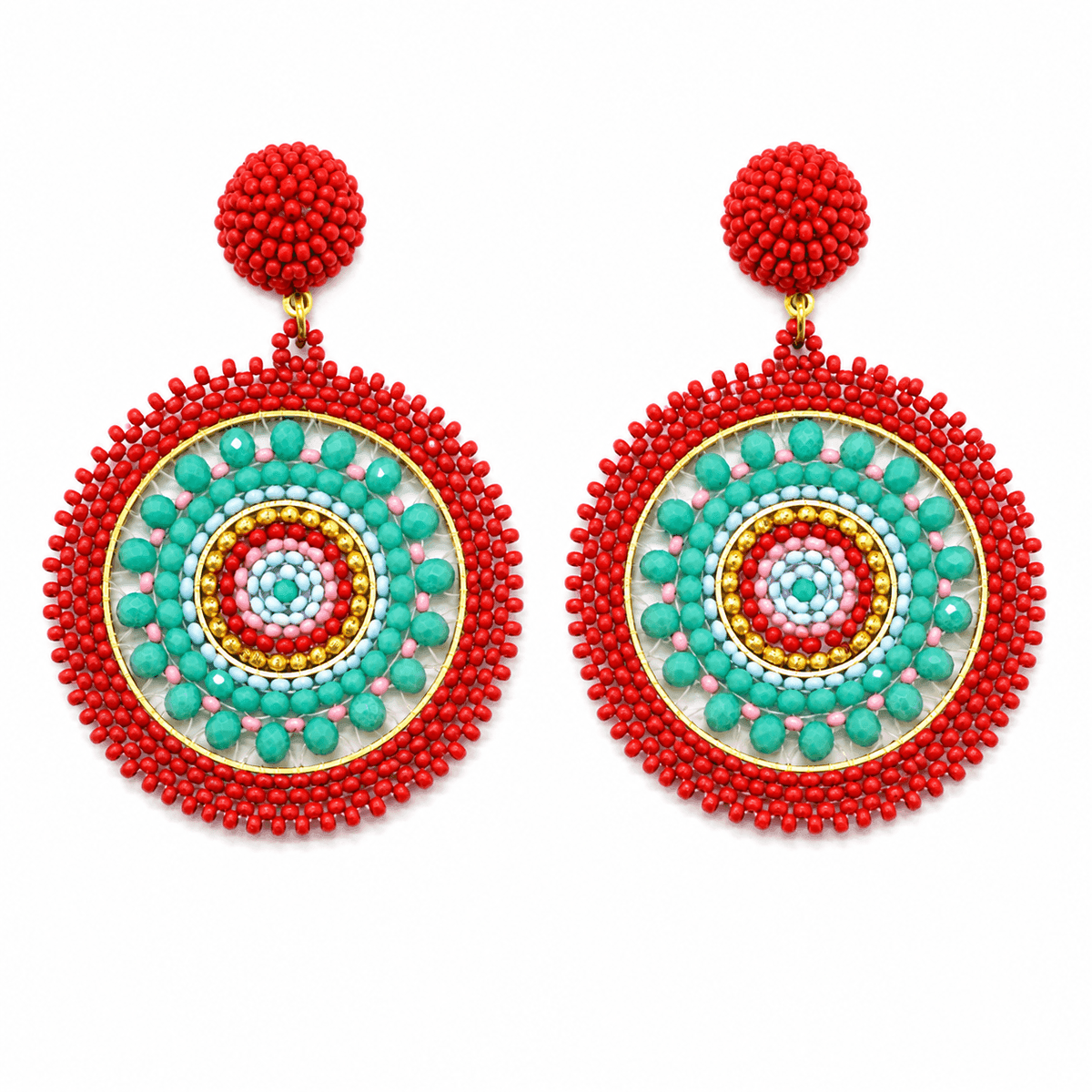 Candy Orbit Beaded Statement Earrings