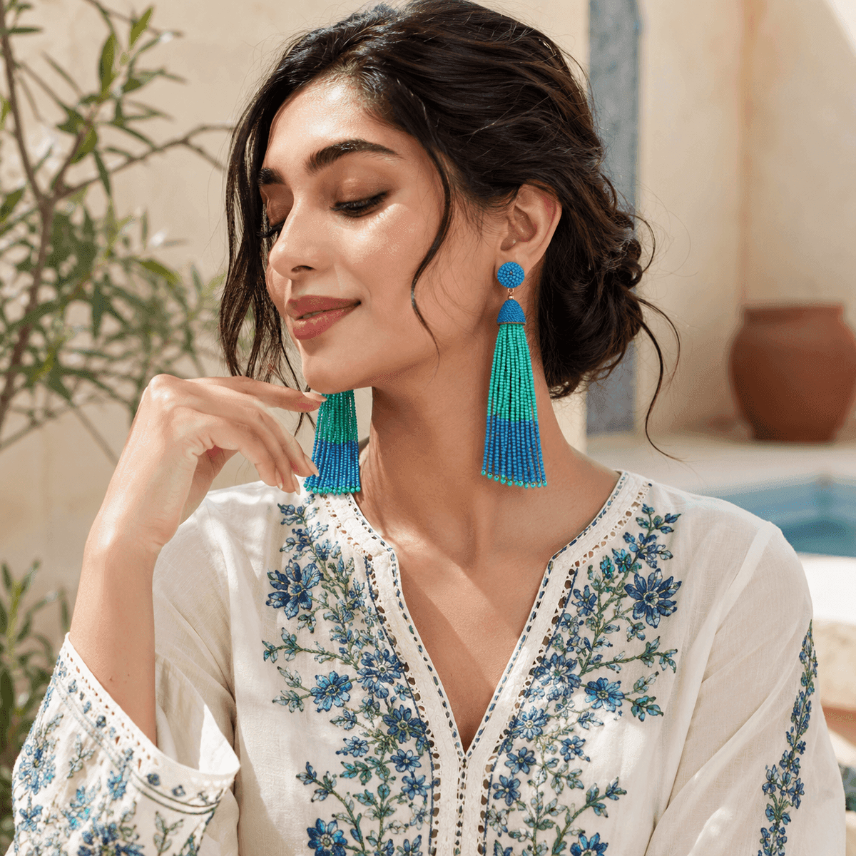 Ocean Breeze Tassel Earrings