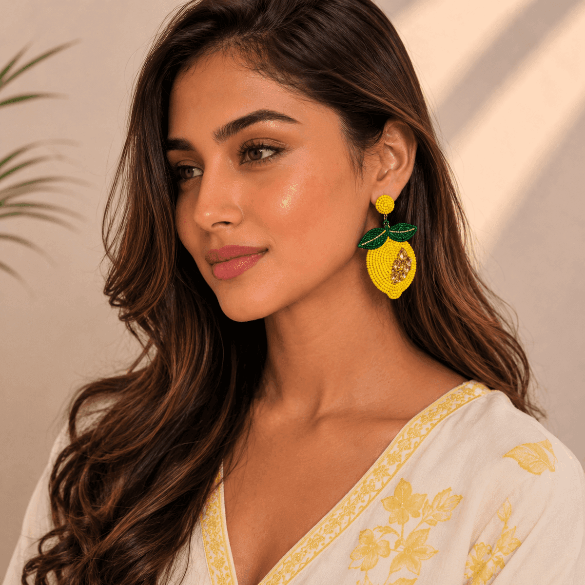 Lemon Zest Beaded Earrings