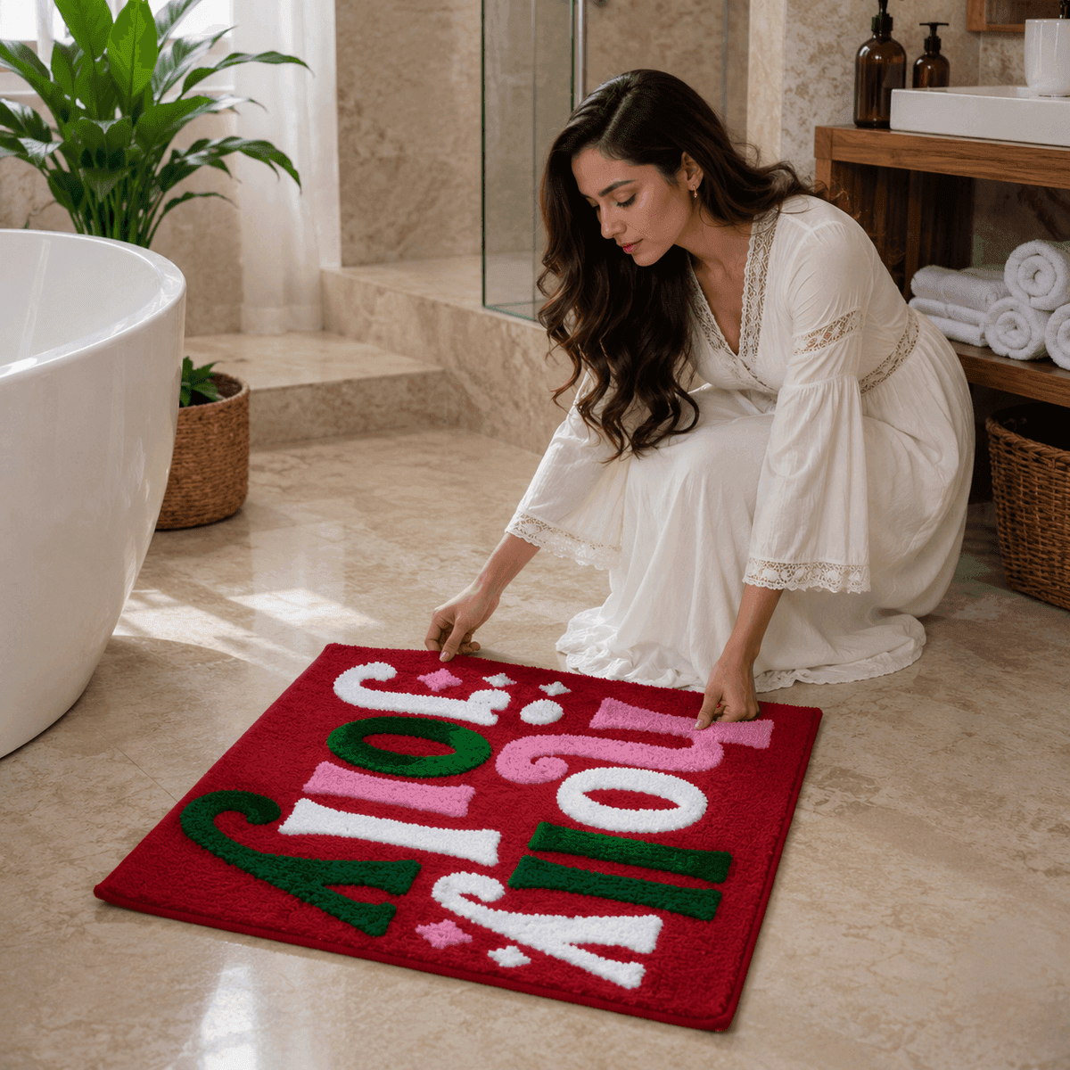 Holly Jolly Tufted Bathmat