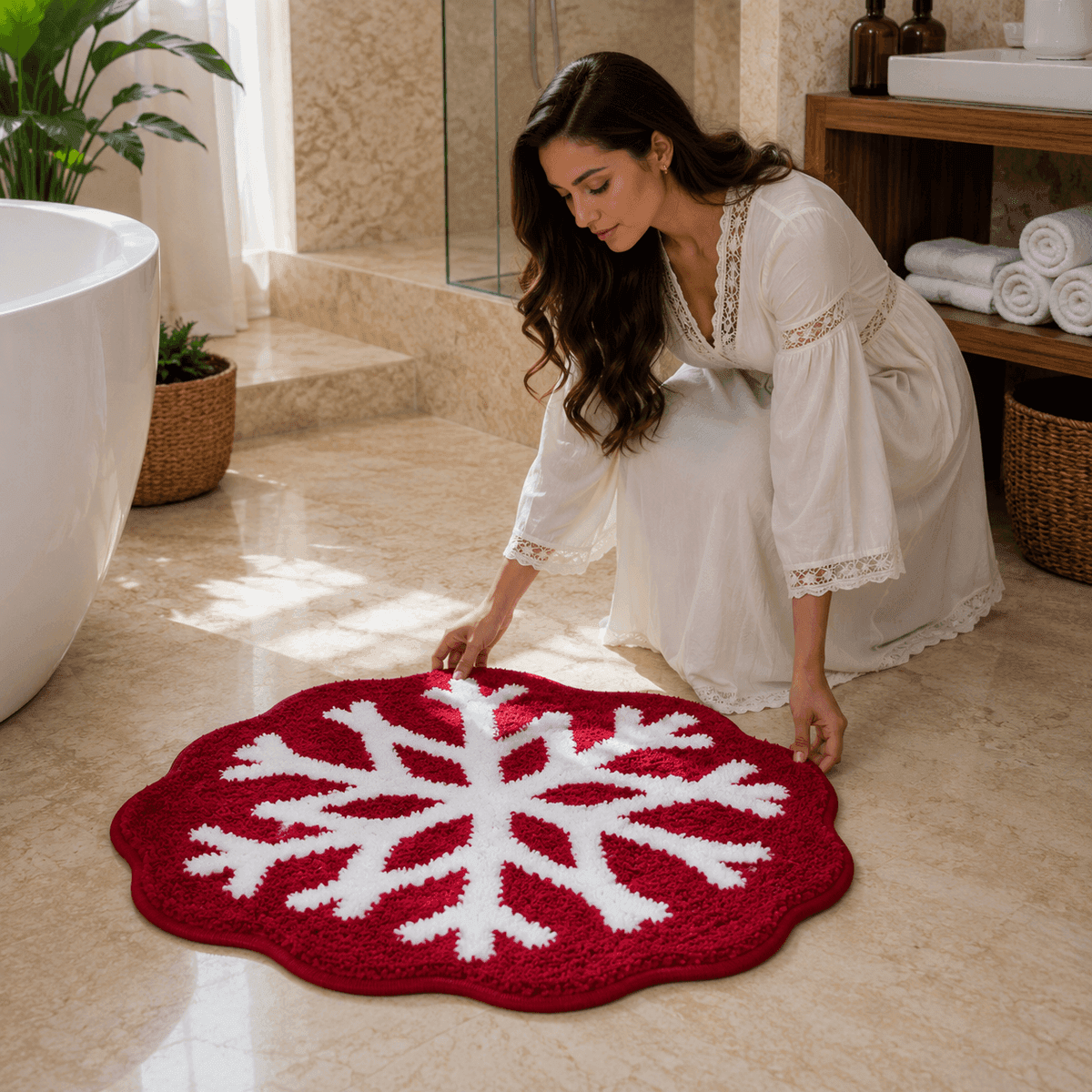 Snowflake Tufted Bathmat