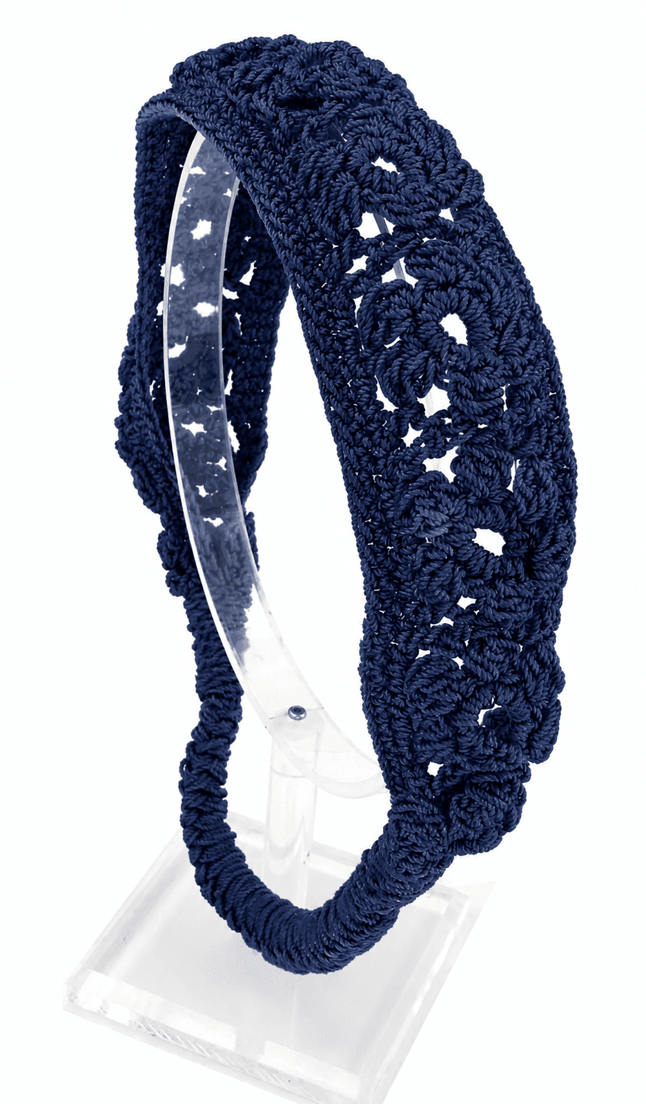 Crochet Daisies Elastic Headband Handmade