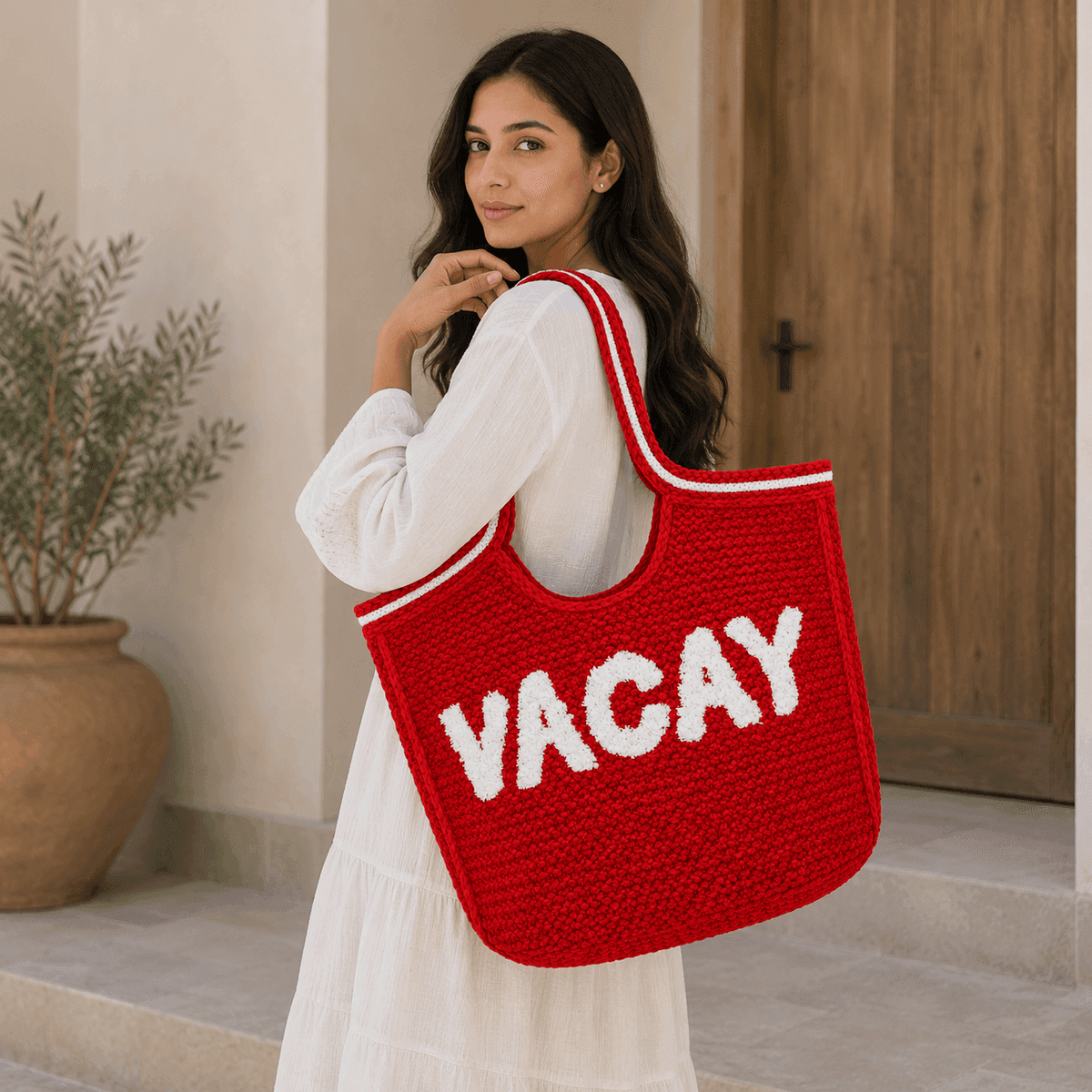Vacay Crochet Jute Tote