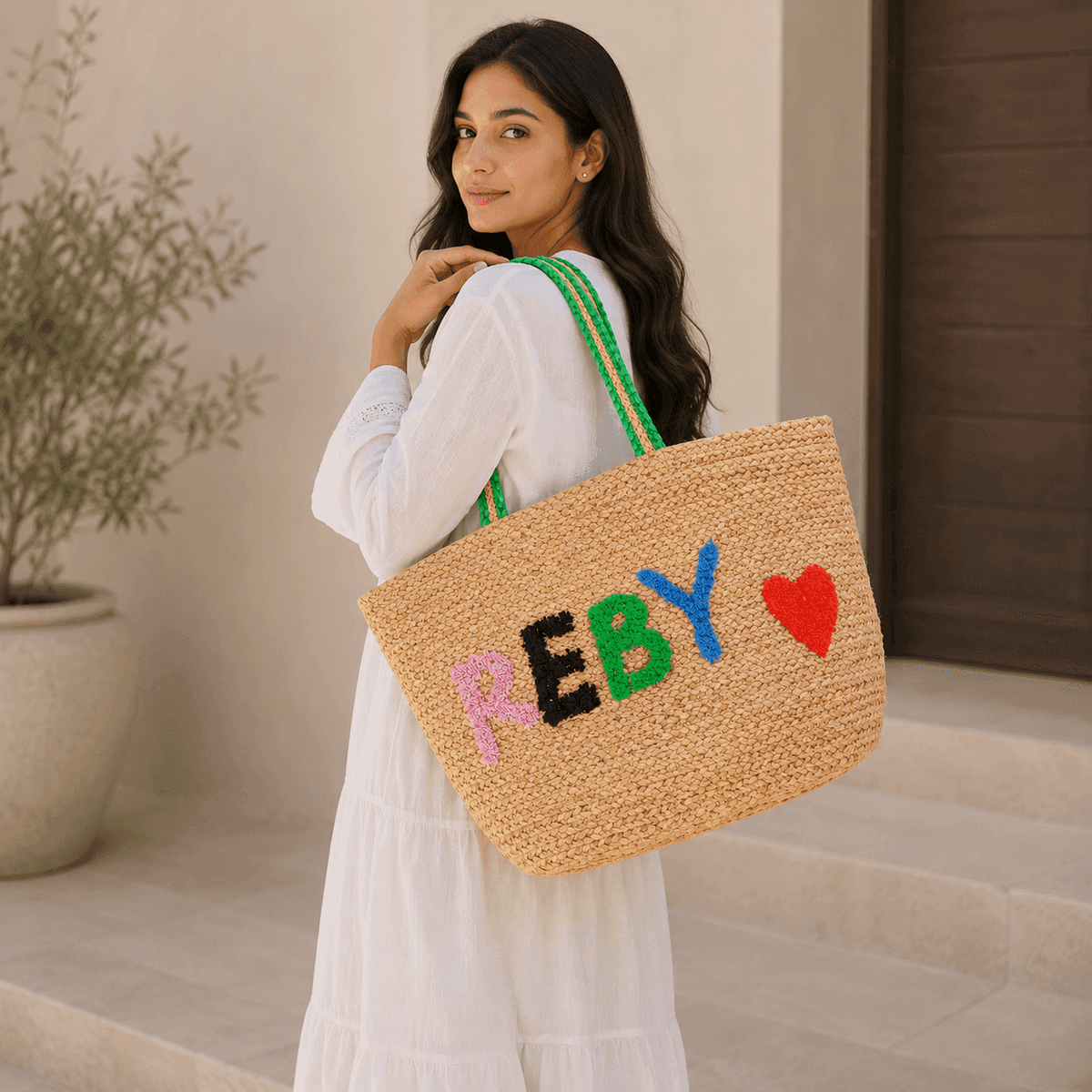 Reby Heart Jute Tote