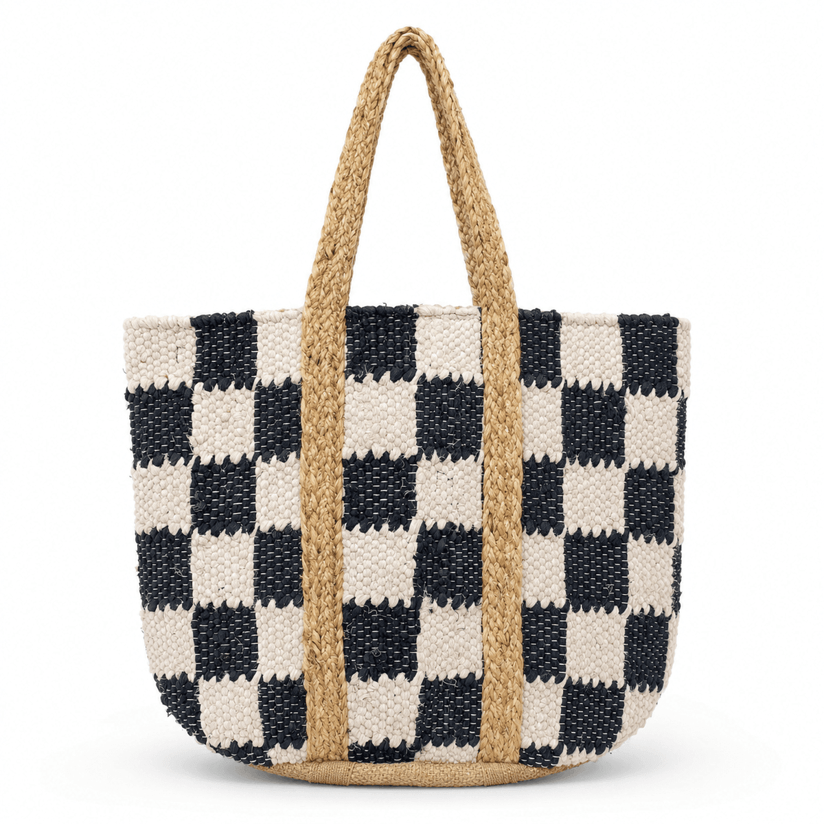 Ivory Check Artisan Tote