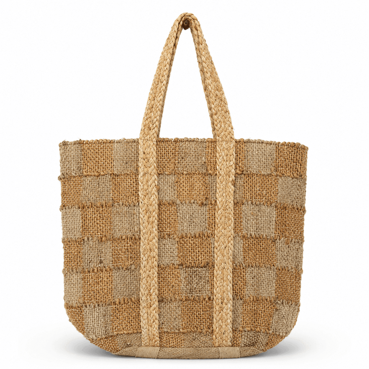 Ivory Check Artisan Tote
