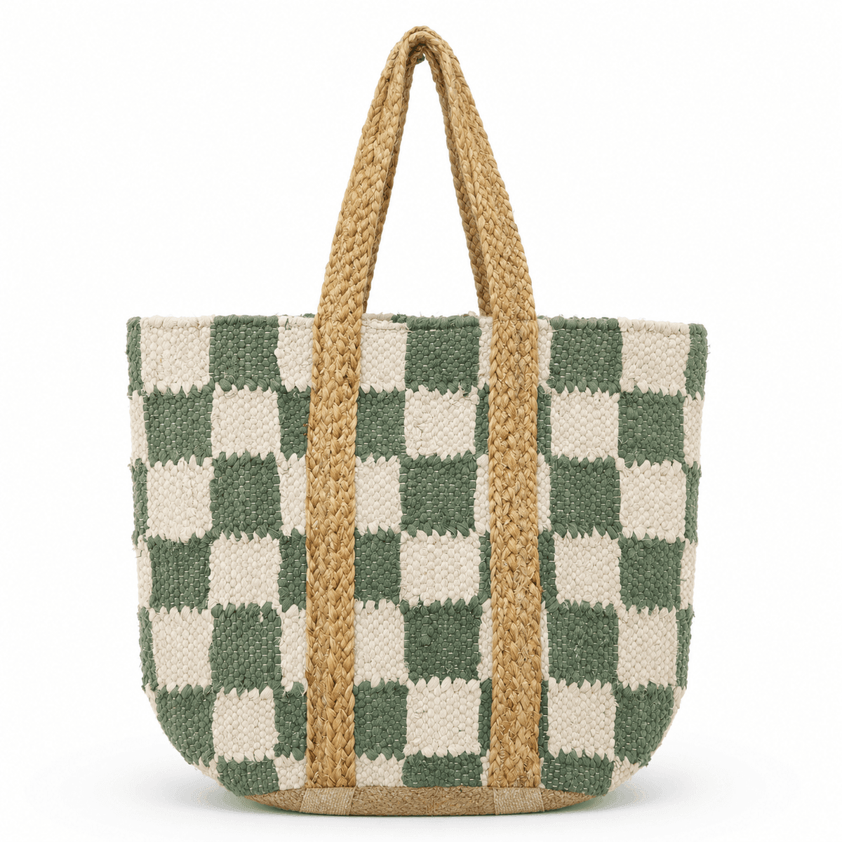 Ivory Check Artisan Tote