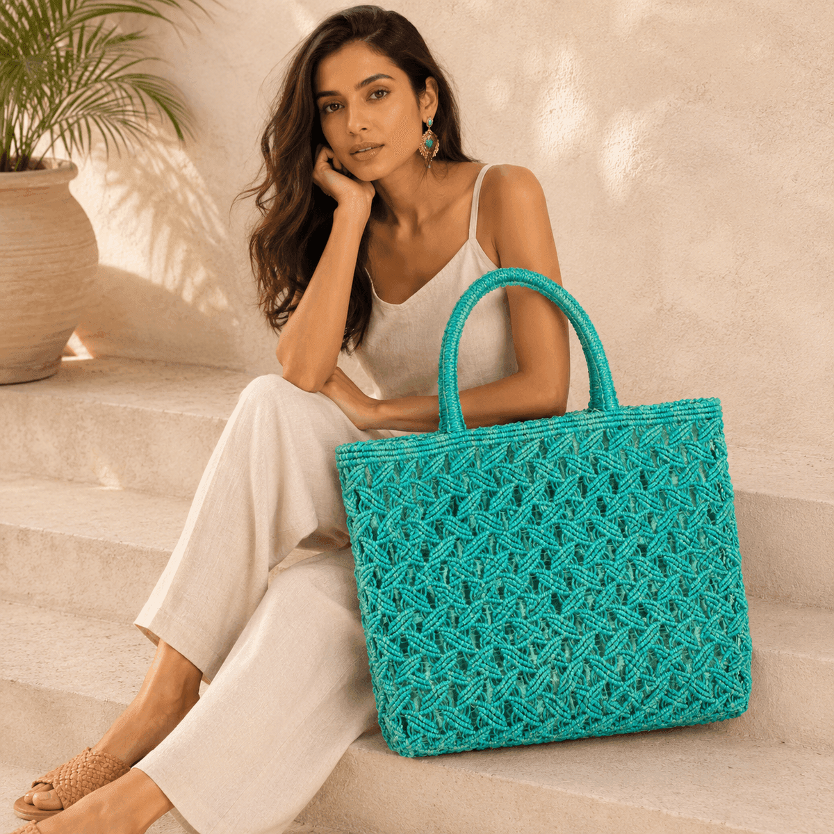 Coastal Reef Macramé Tote