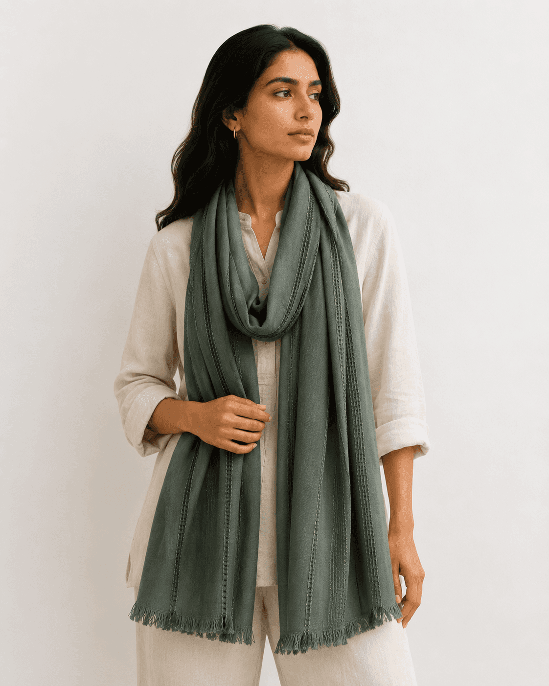 Cotton Viscose Veil Scarf