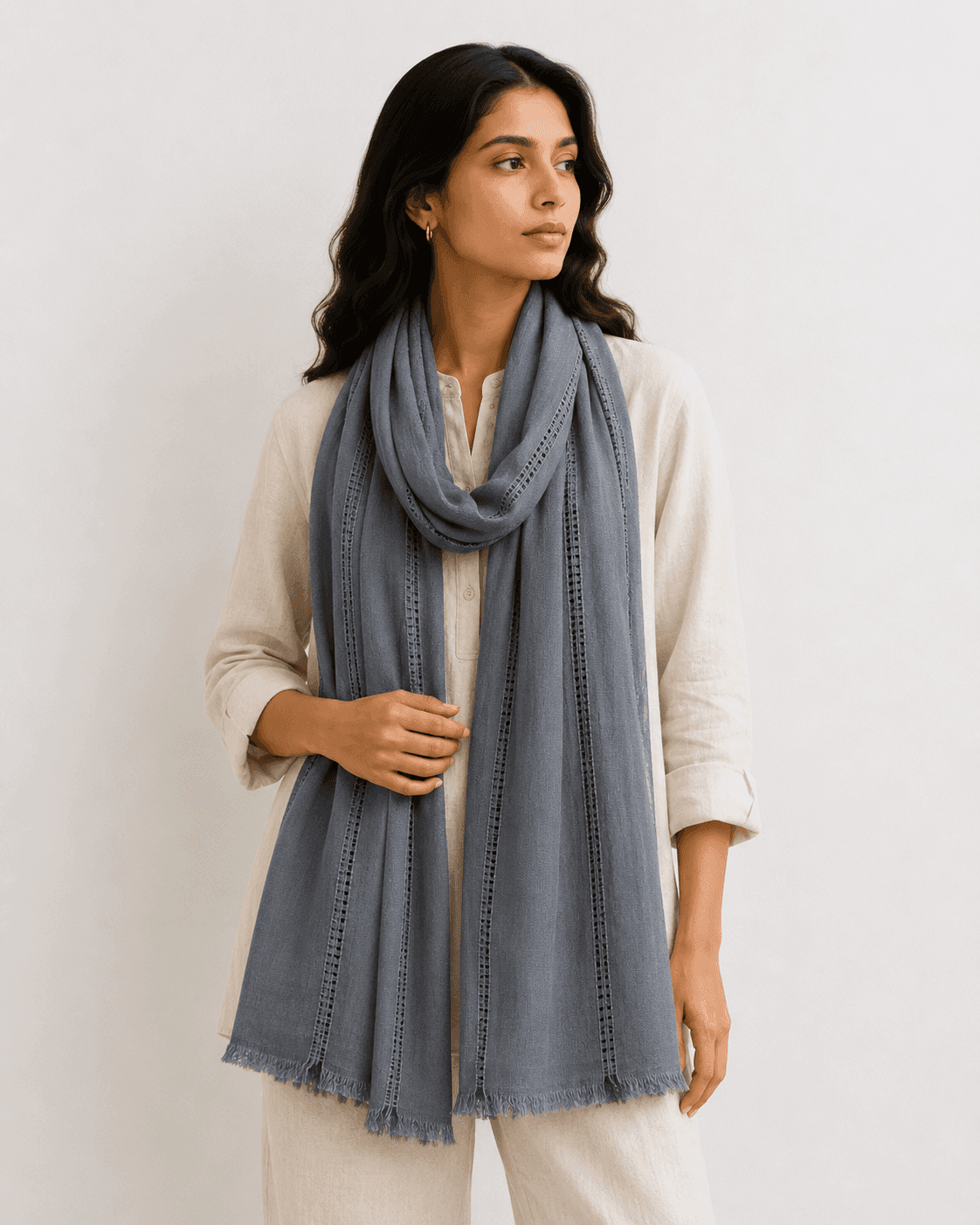 Cotton Viscose Veil Scarf