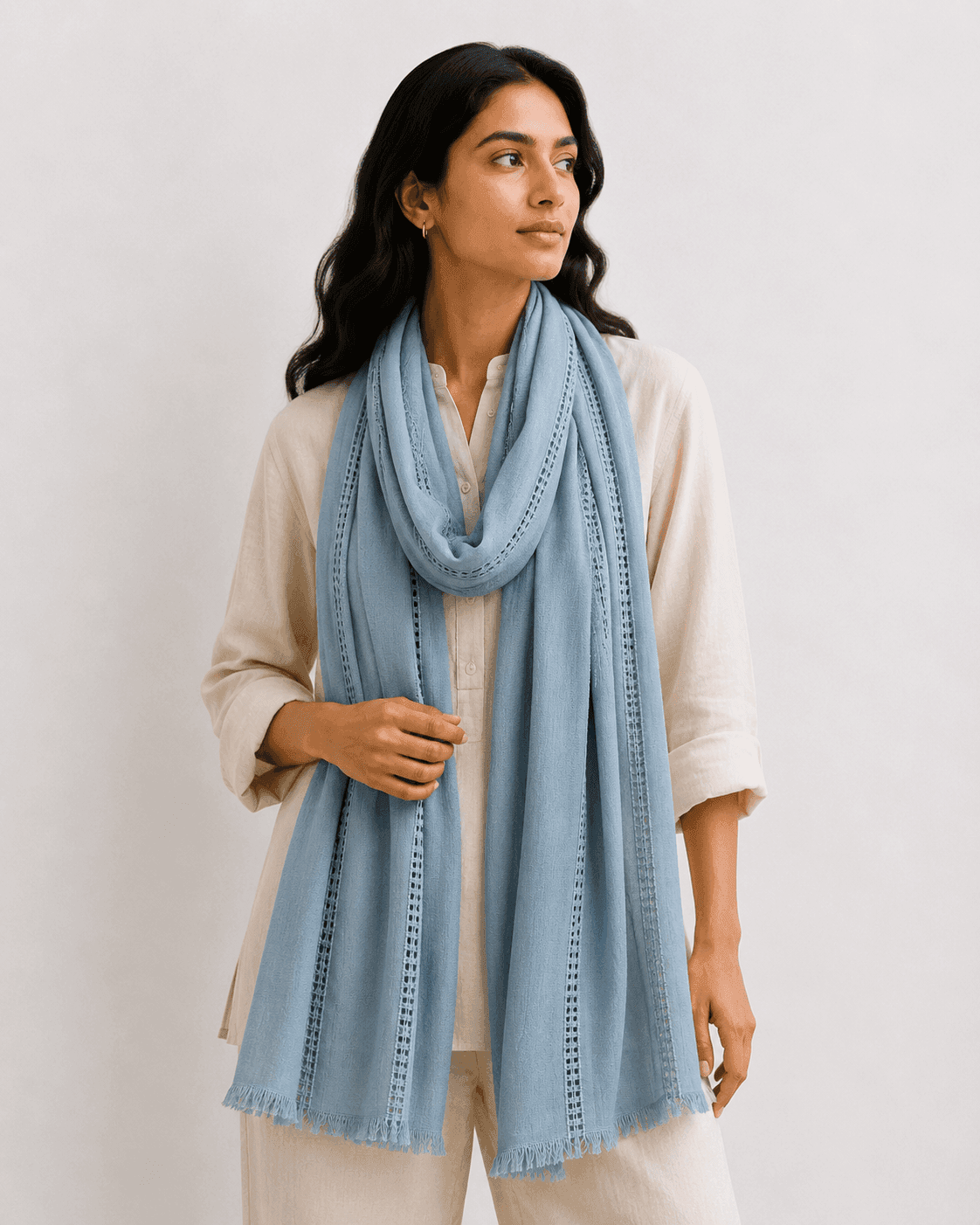 Cotton Viscose Veil Scarf