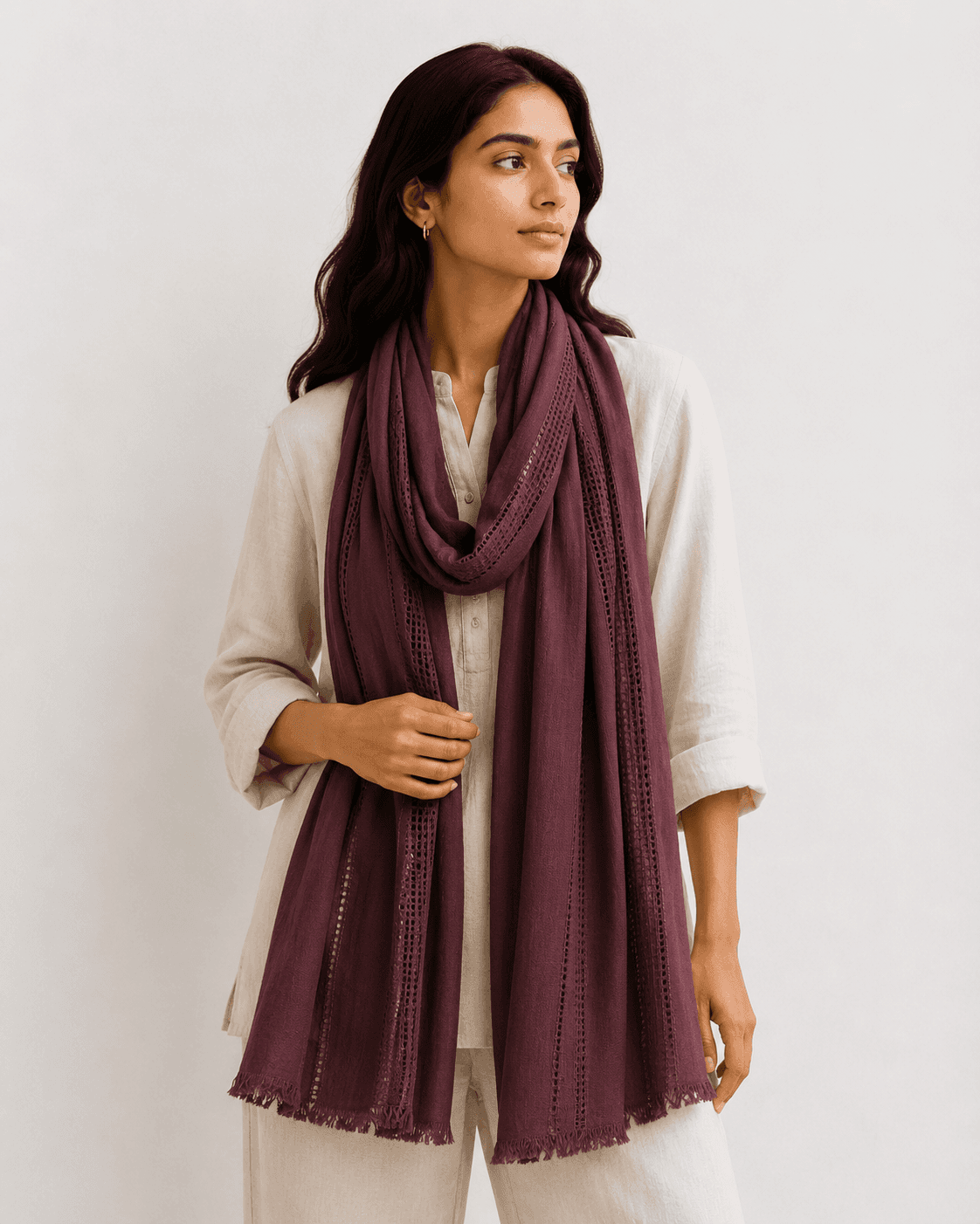 Cotton Viscose Veil Scarf