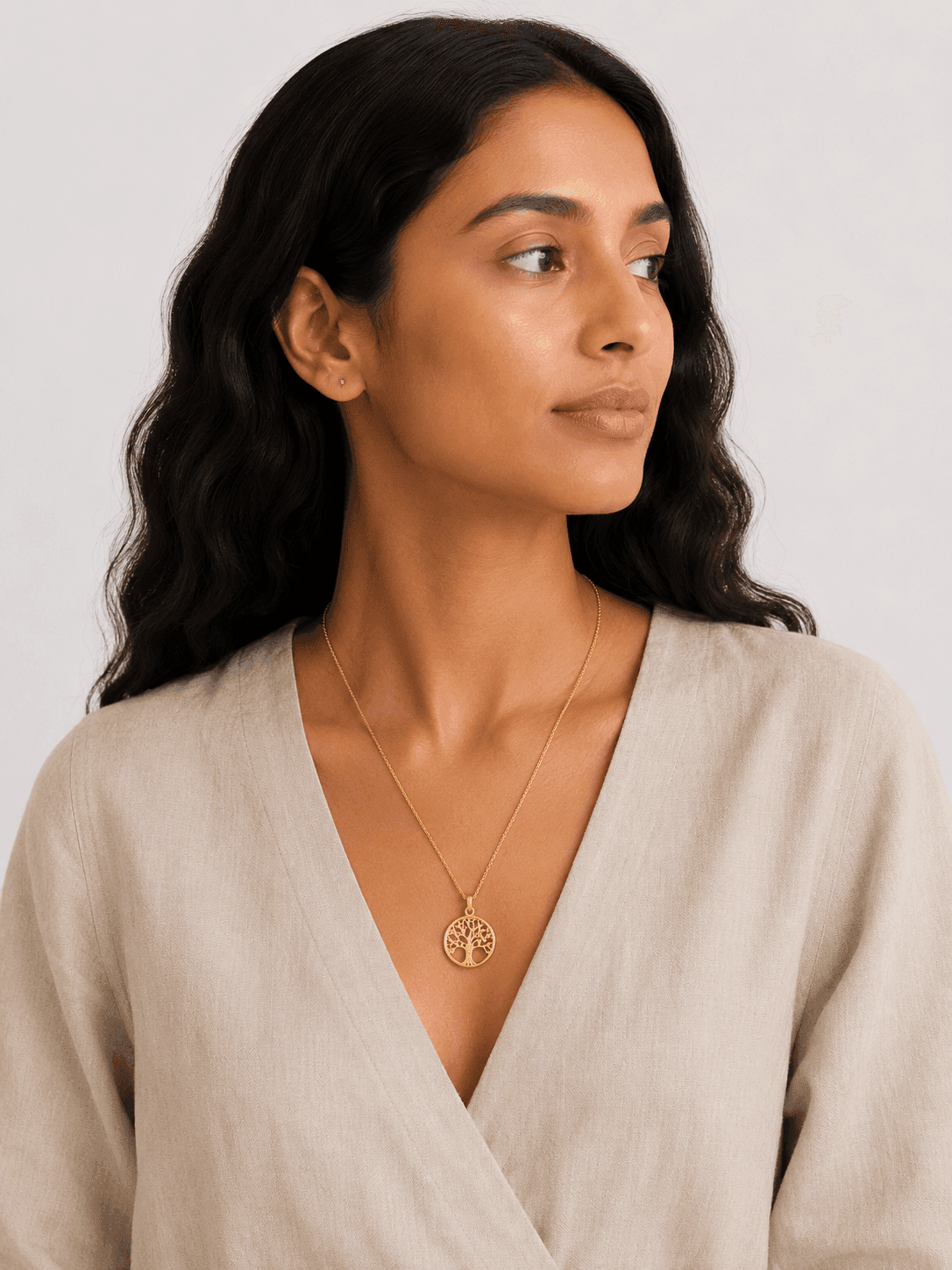 Golden Tree of Life Pendant Necklace