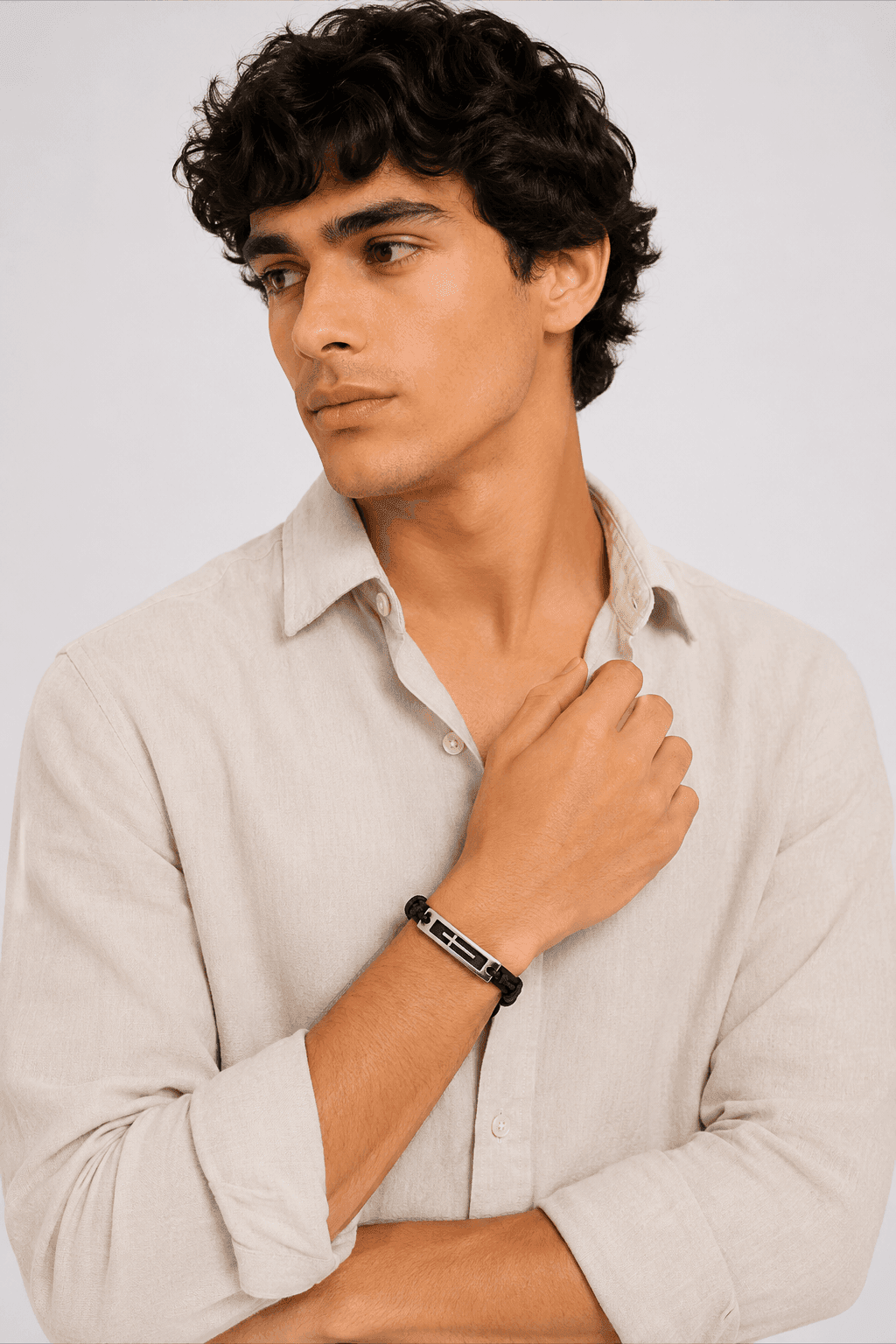 Faith Link Leather Bracelet