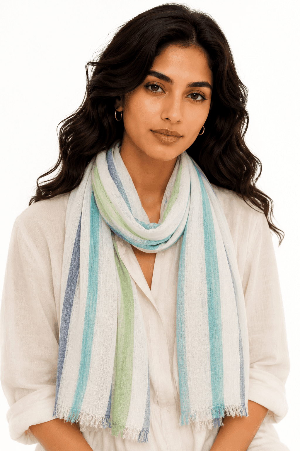 Pastel Breeze Linen Scarf