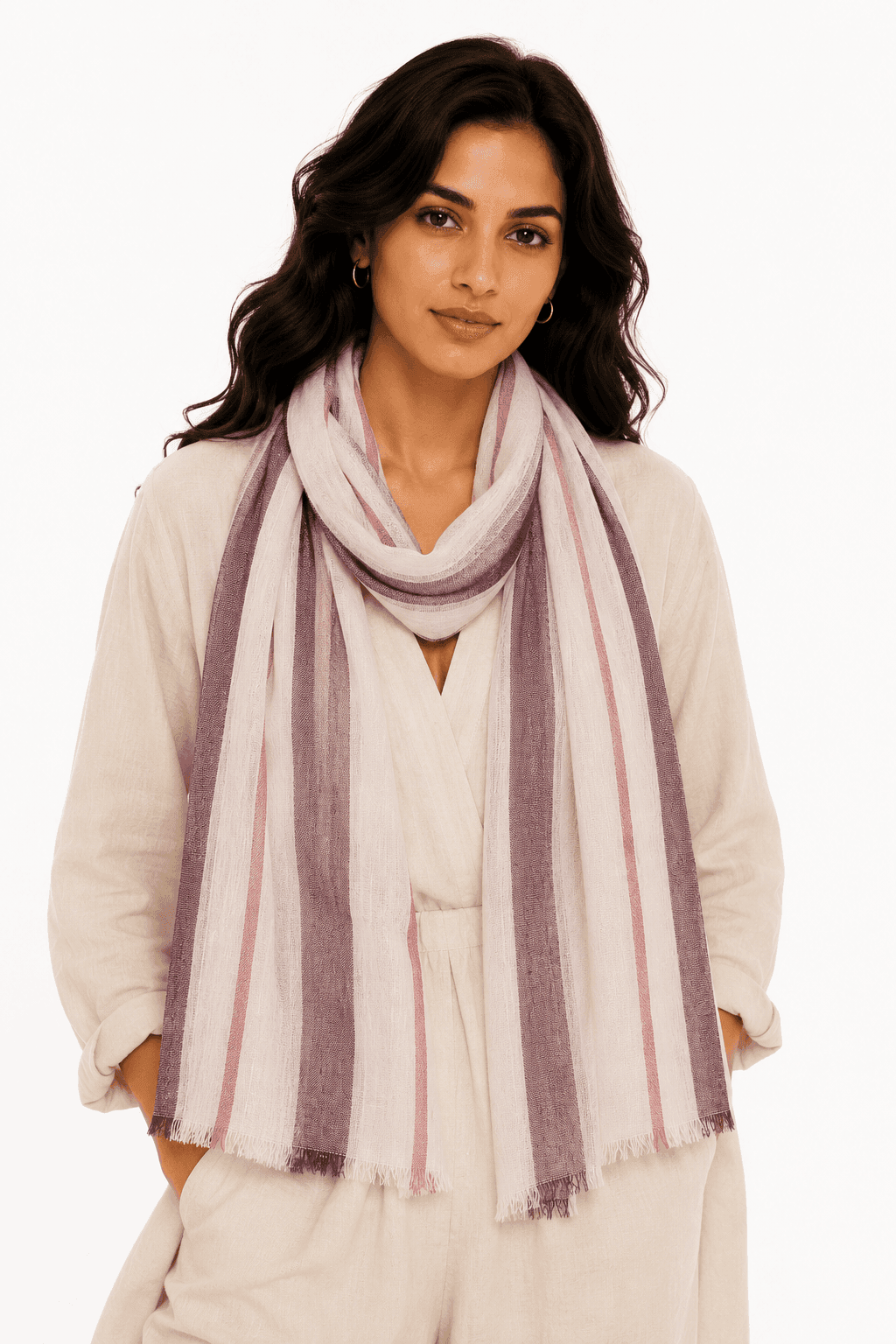 Blush Meadow Linen Scarf