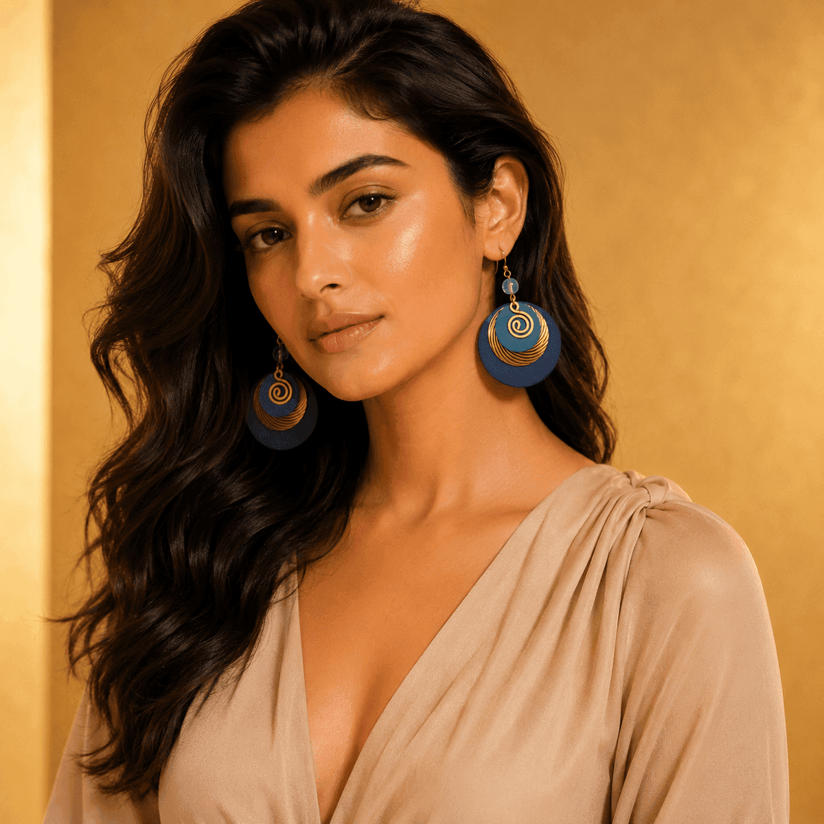 Ocean Spiral Statement Earrings