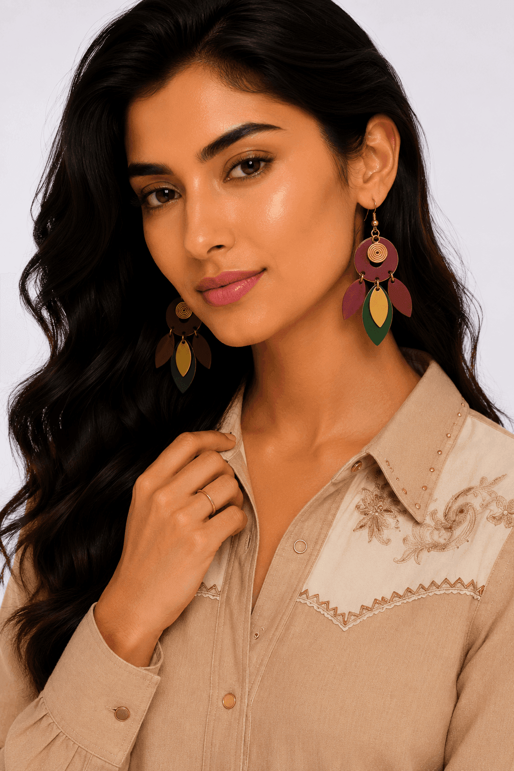 Bordeaux Grove Statement Earrings