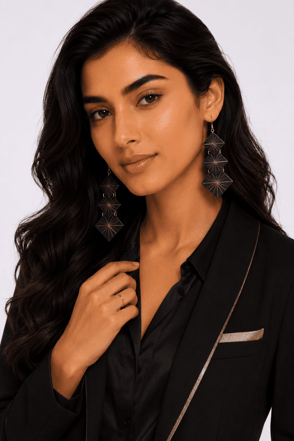 Midnight Geometry Statement Earrings