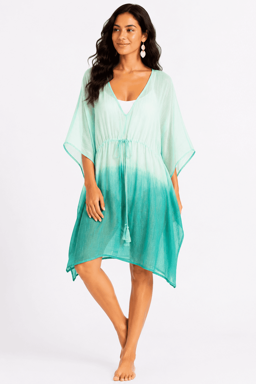 Aqua Breeze Cotton Voile Kaftan