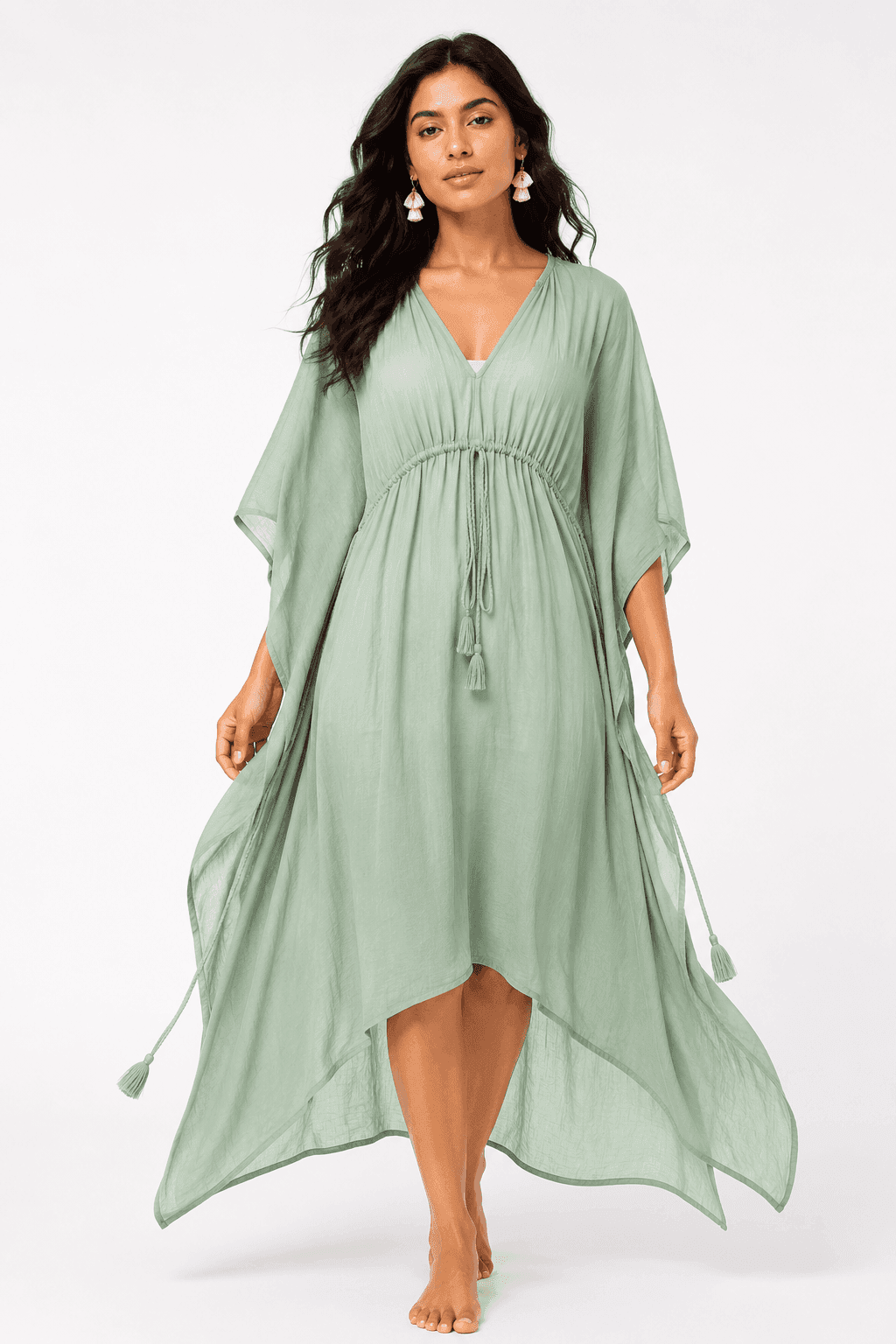 Sage Whisper Cotton Gauze Kaftan