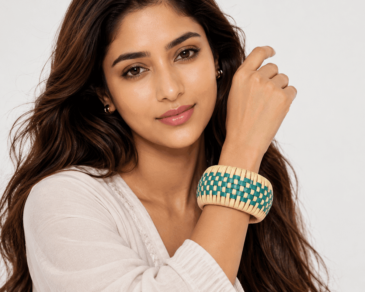 Lagoon Weave Raffia Bangle