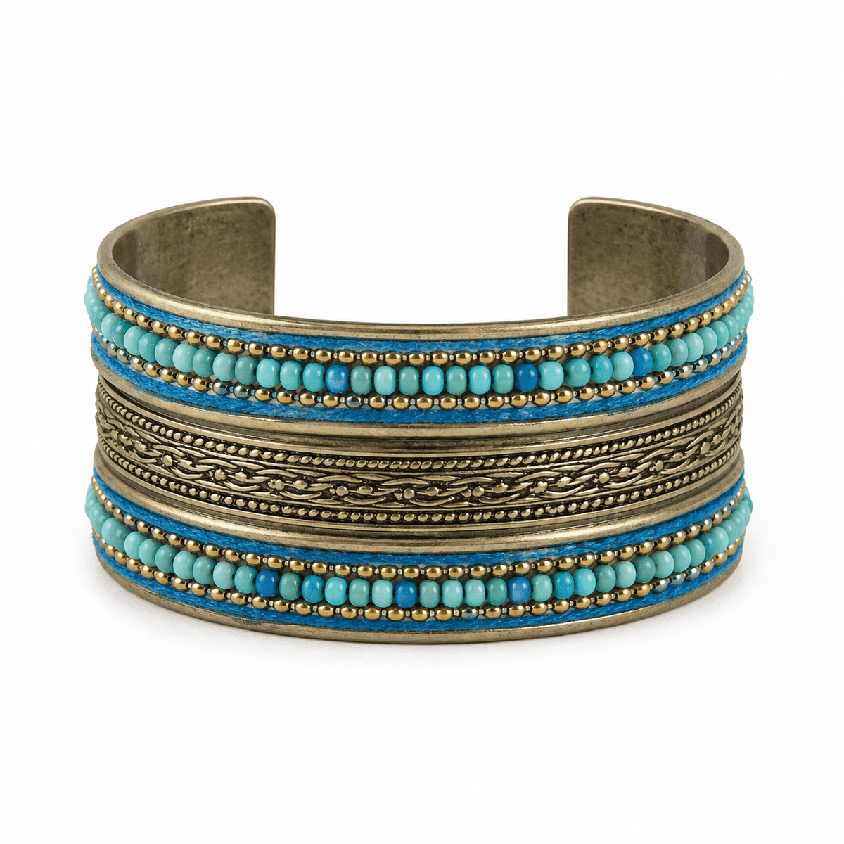 Coral Antique Gold Cuff