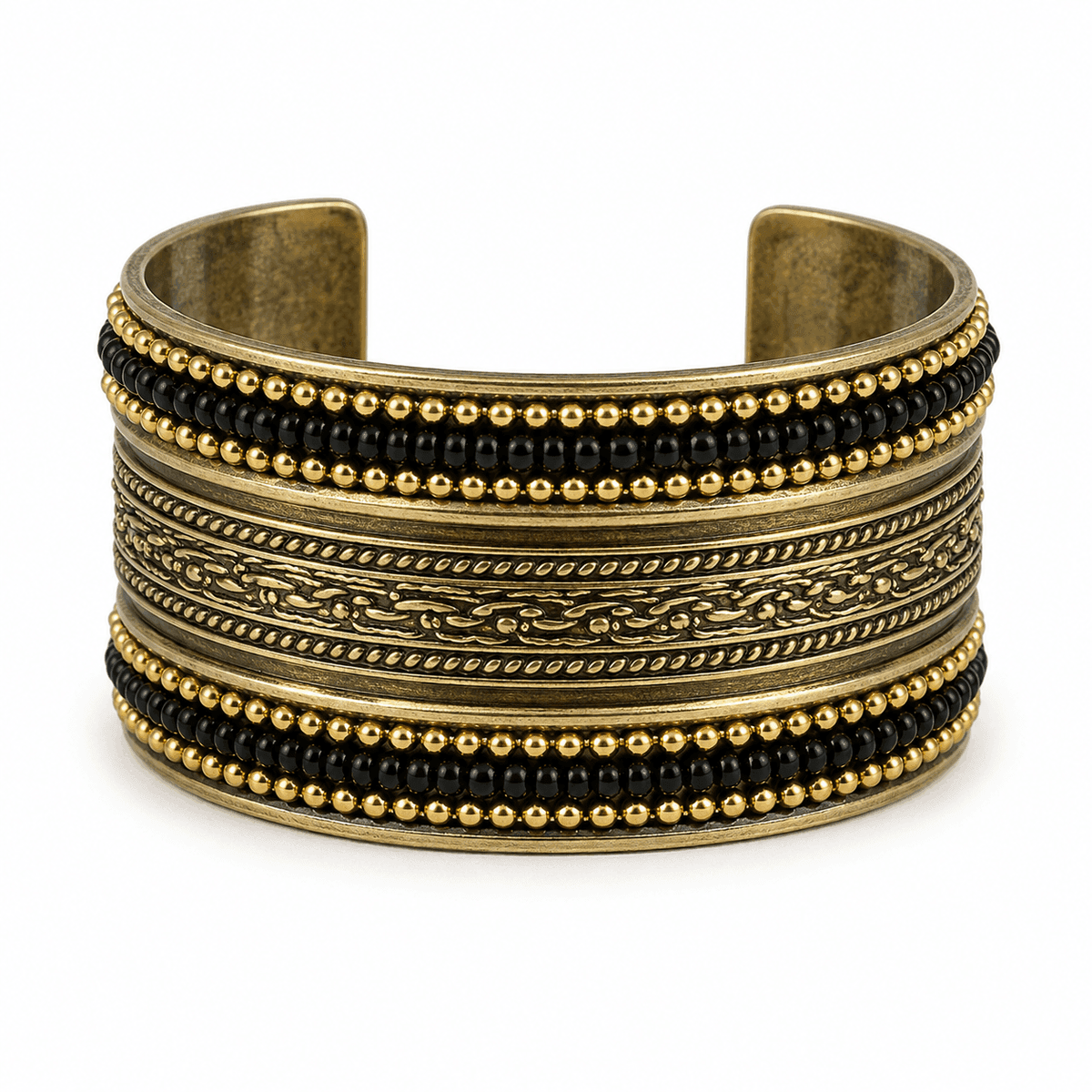Coral Antique Gold Cuff