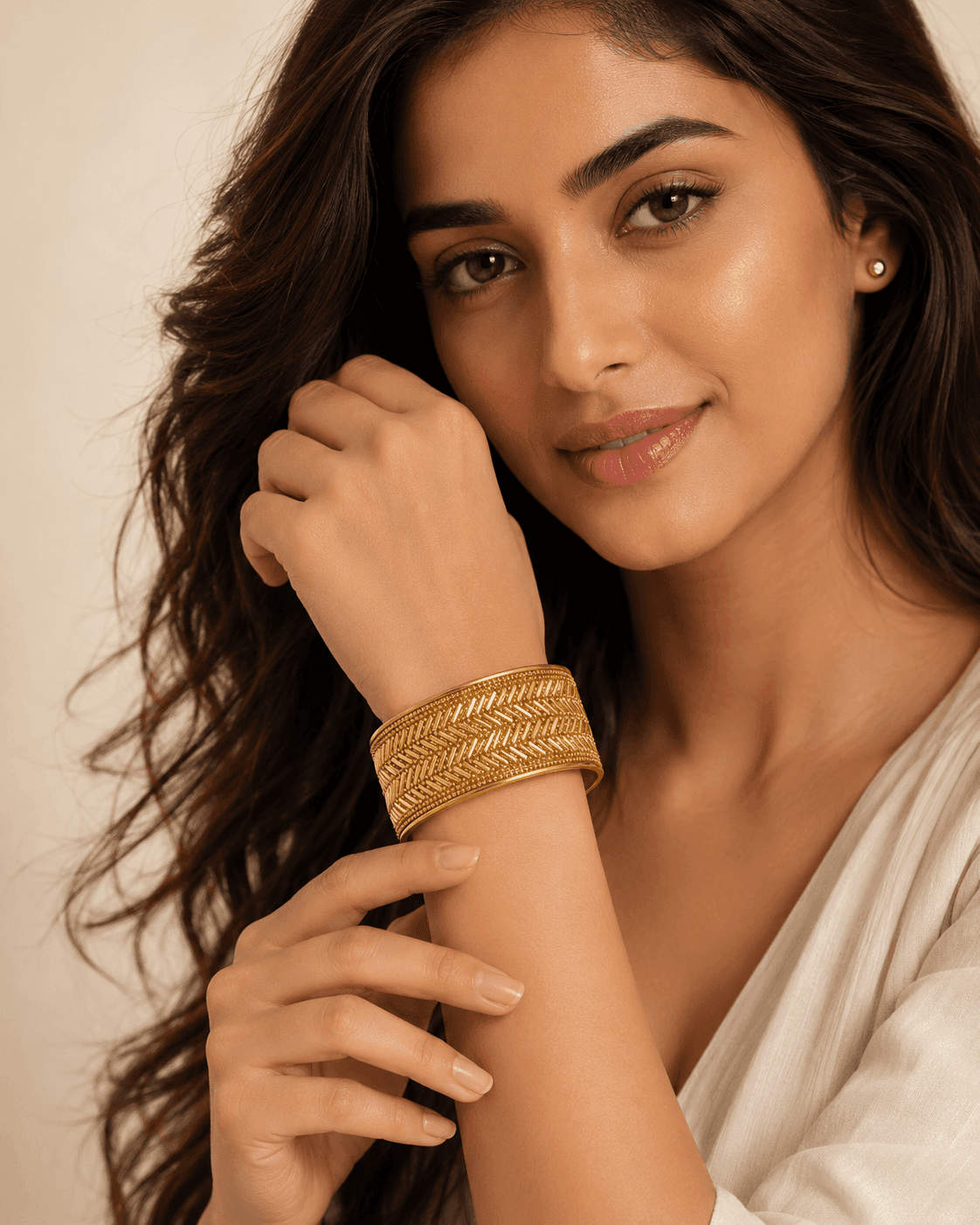 Golden Radiance Beaded Cuff