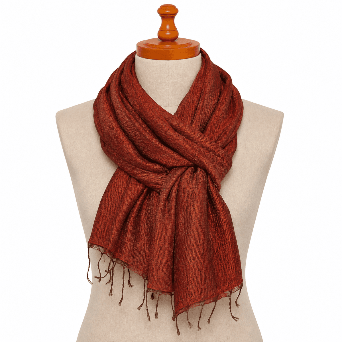 Rosewood Tussar Silk Scarf
