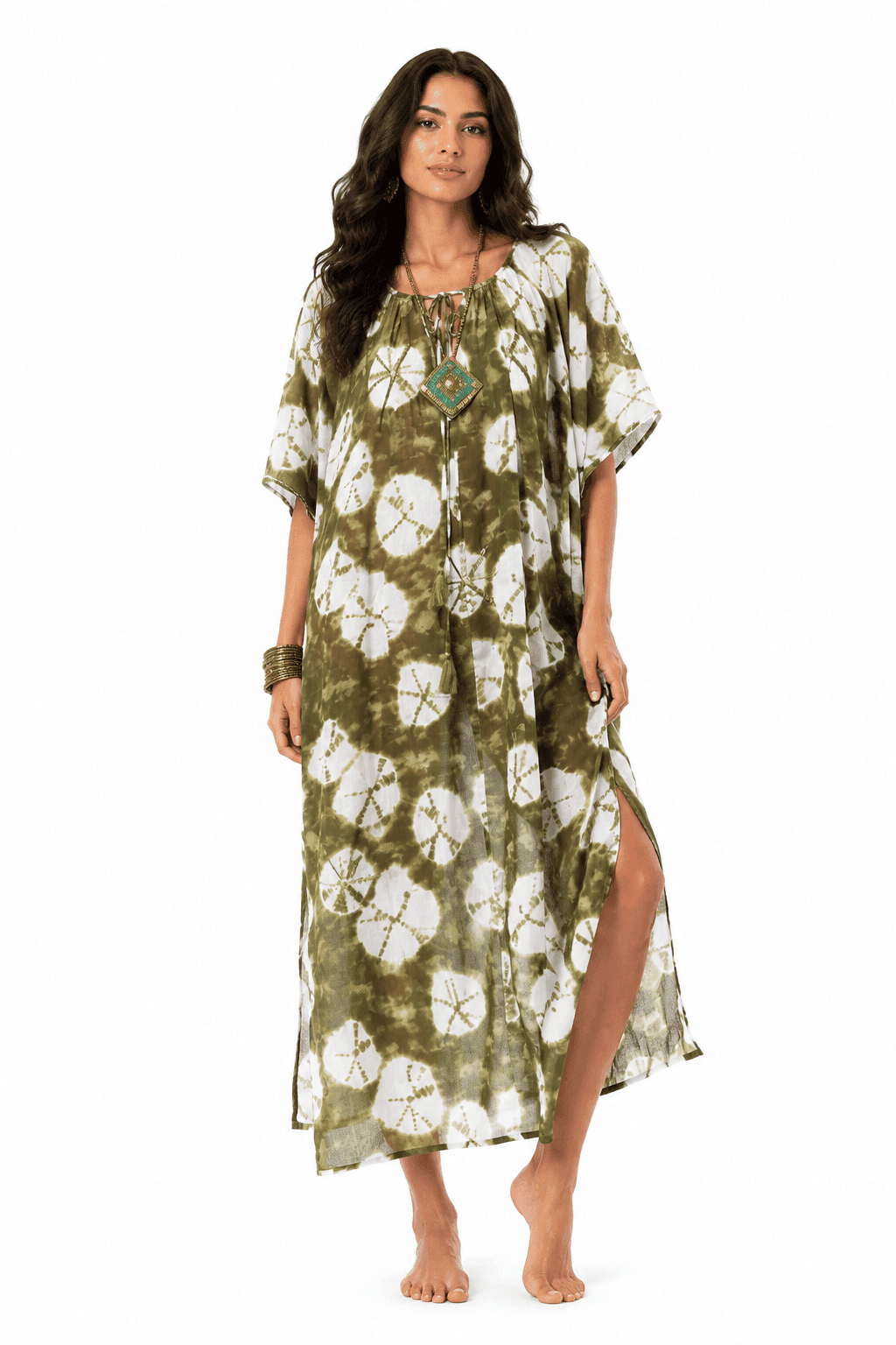 Olive Tie-Dye Kaftan