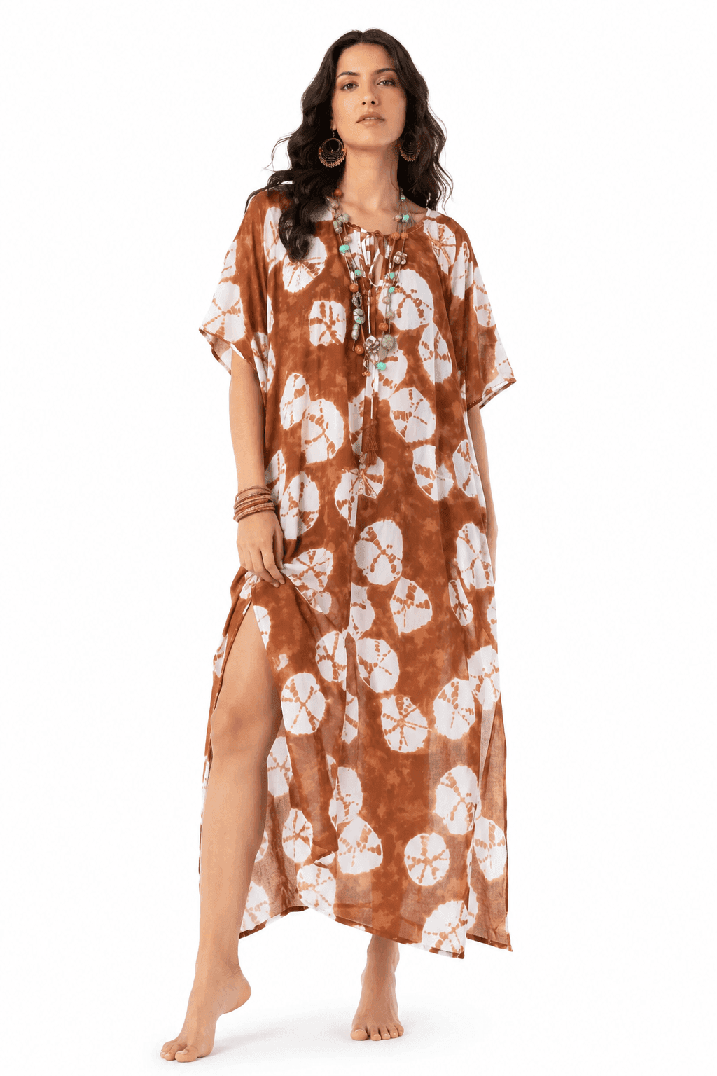 Ochre Tie-Dye Kaftan