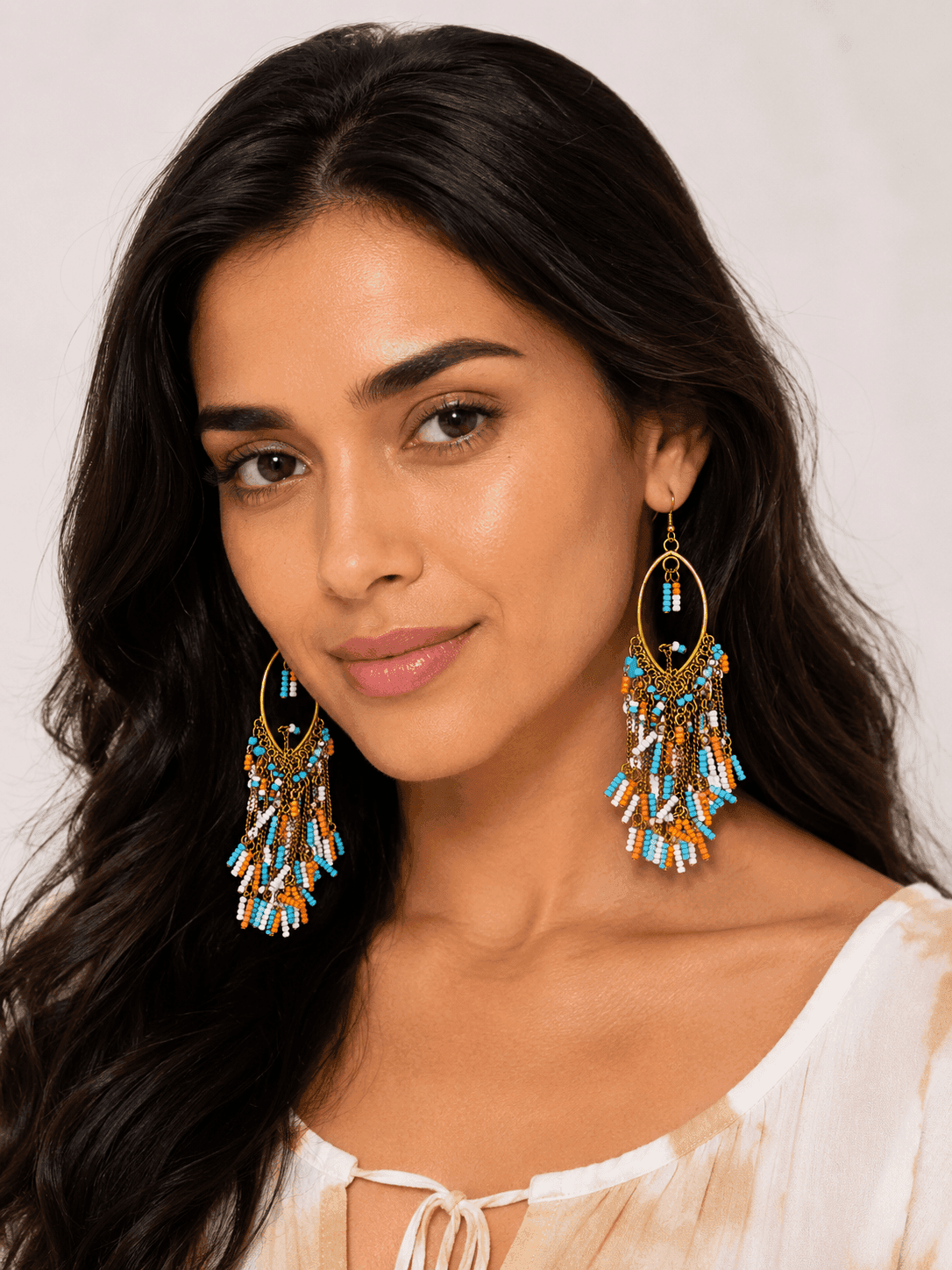 Coral Breeze Chandelier Earrings