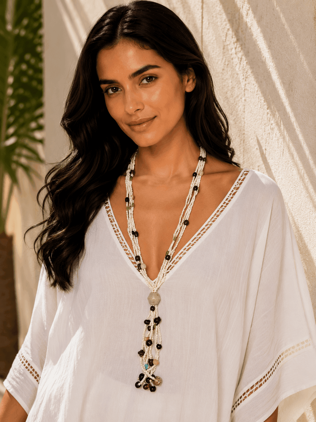 Ivory Cascade Beaded Necklace