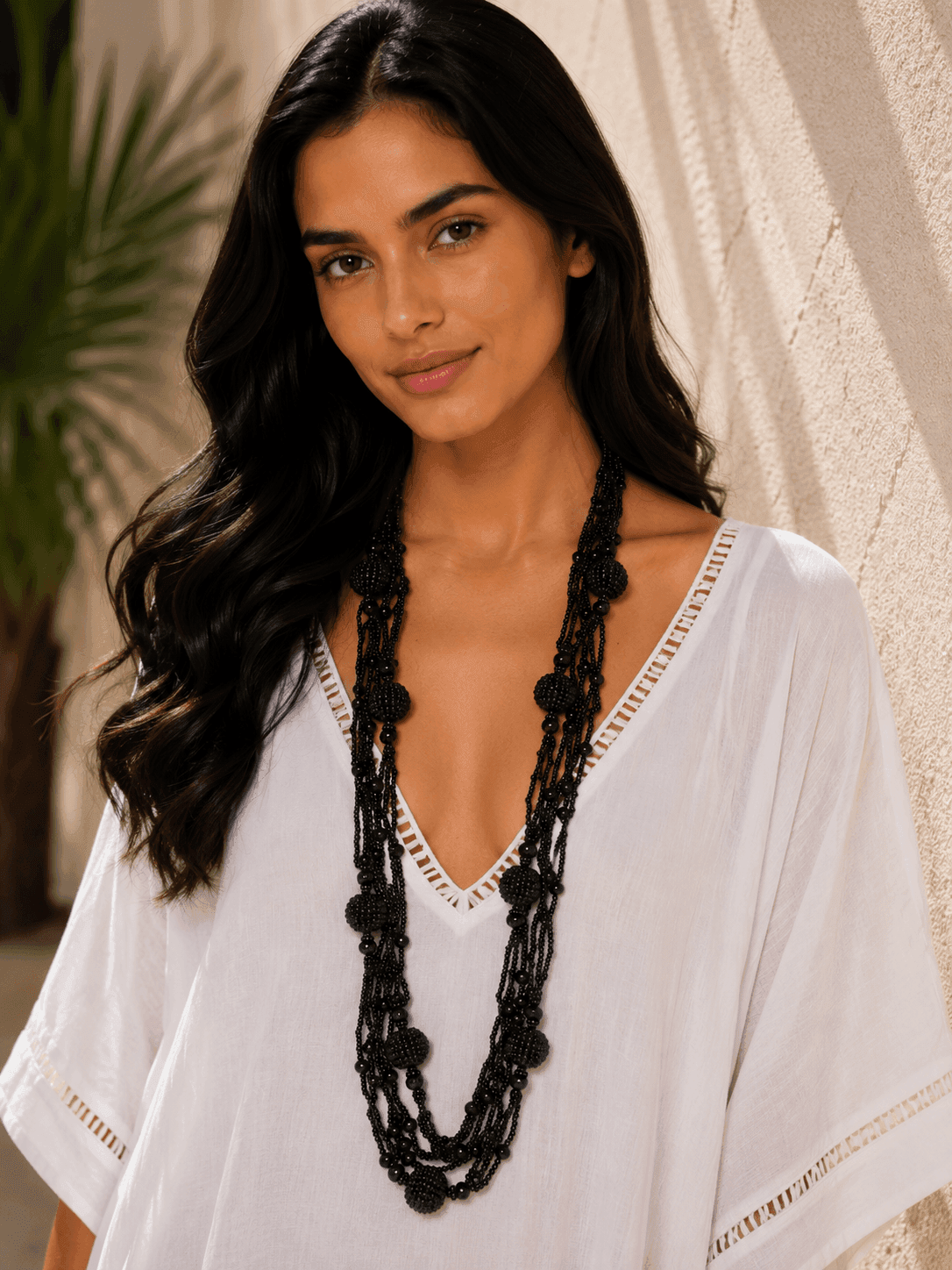 Midnight Cascade Beaded Necklace