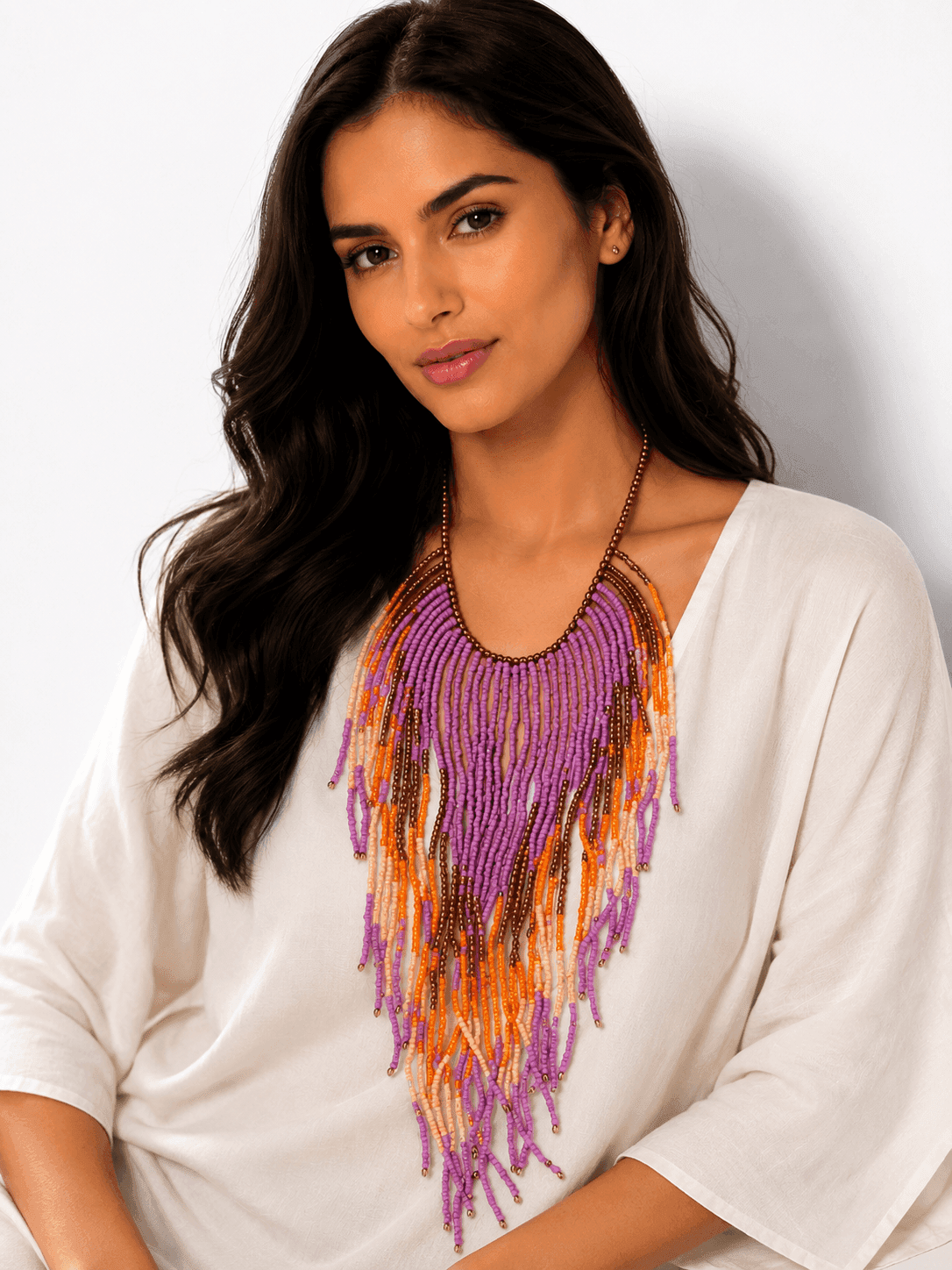 Sunset Fringe Statement Necklace