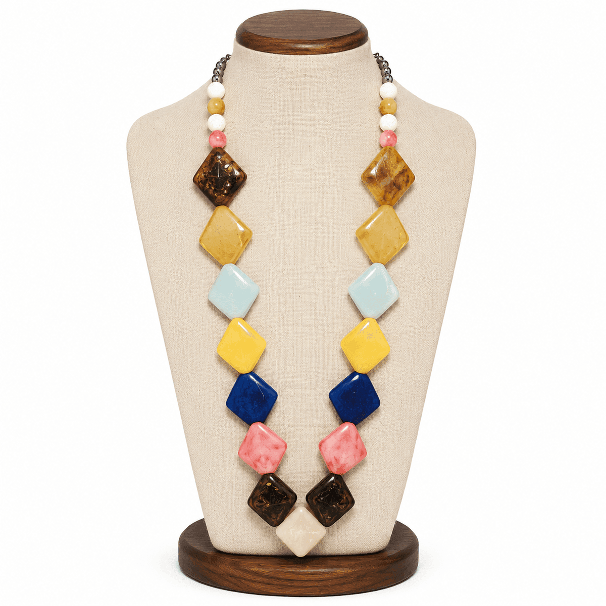 Coastal Mosaic Resin Necklace