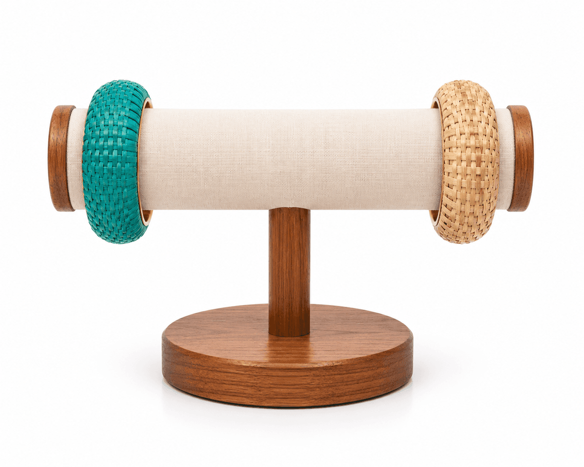 Lagoon Turquoise Raffia Bangle 